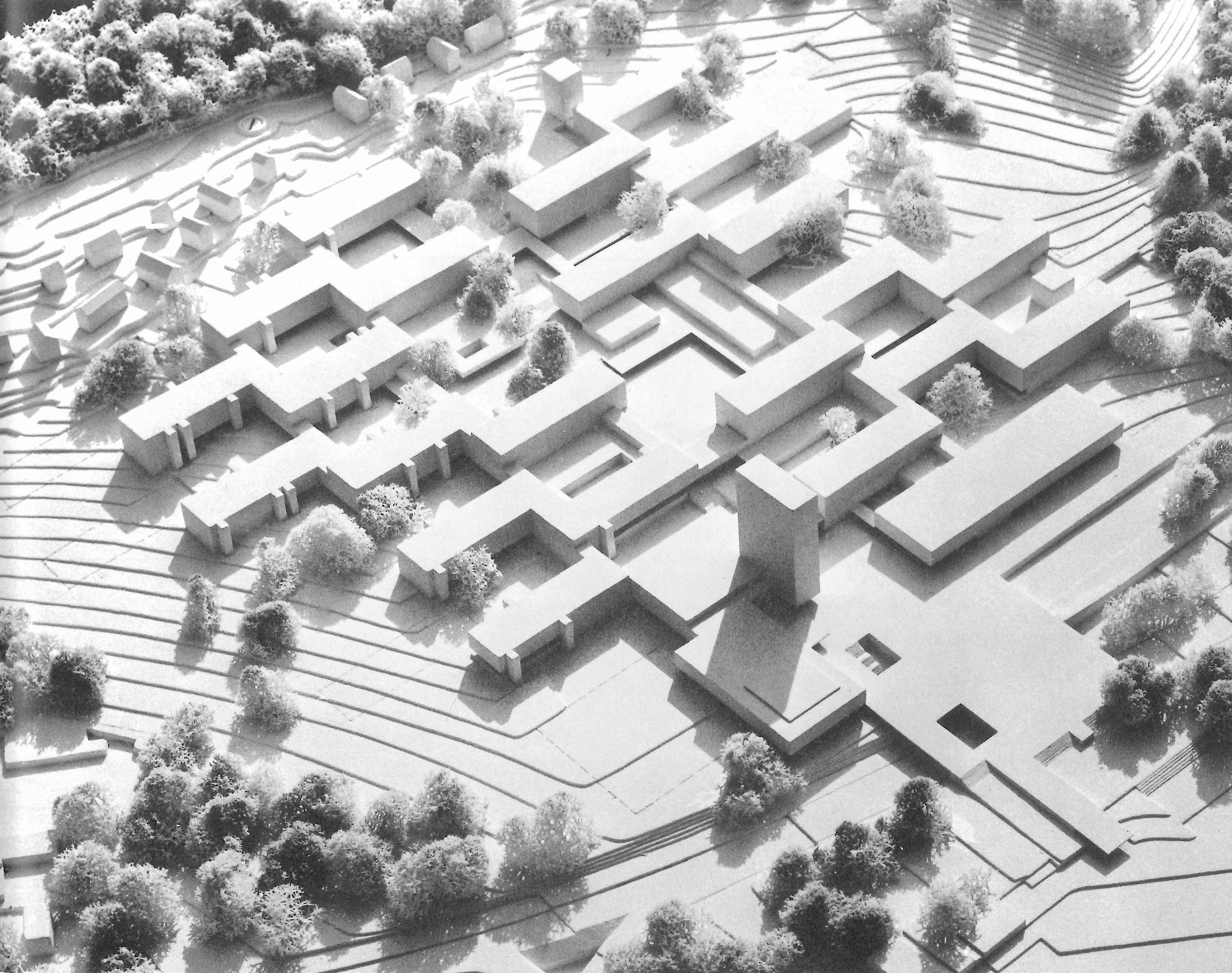 1969: Modell des Campus nach dem Entwurf von Max Ziegler.