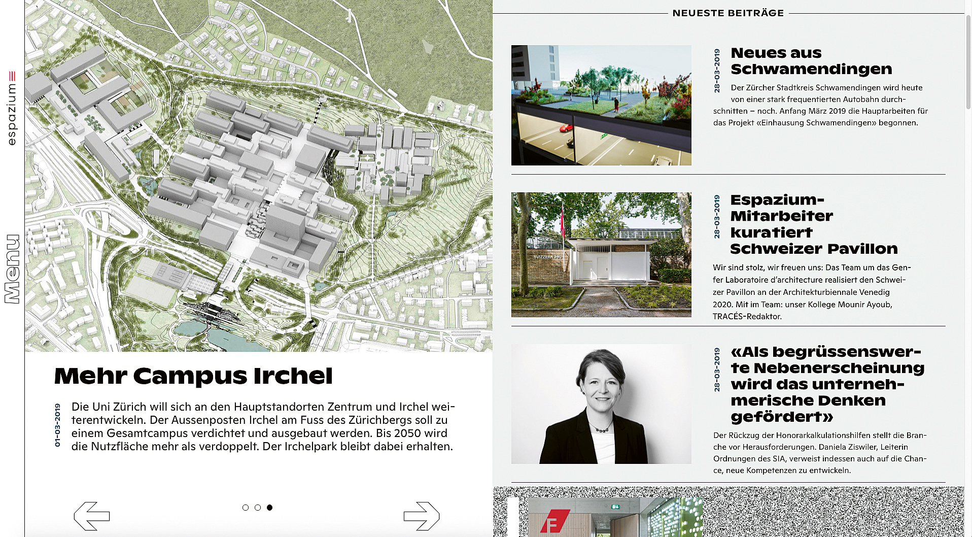 espazium.ch im neuen Gewand