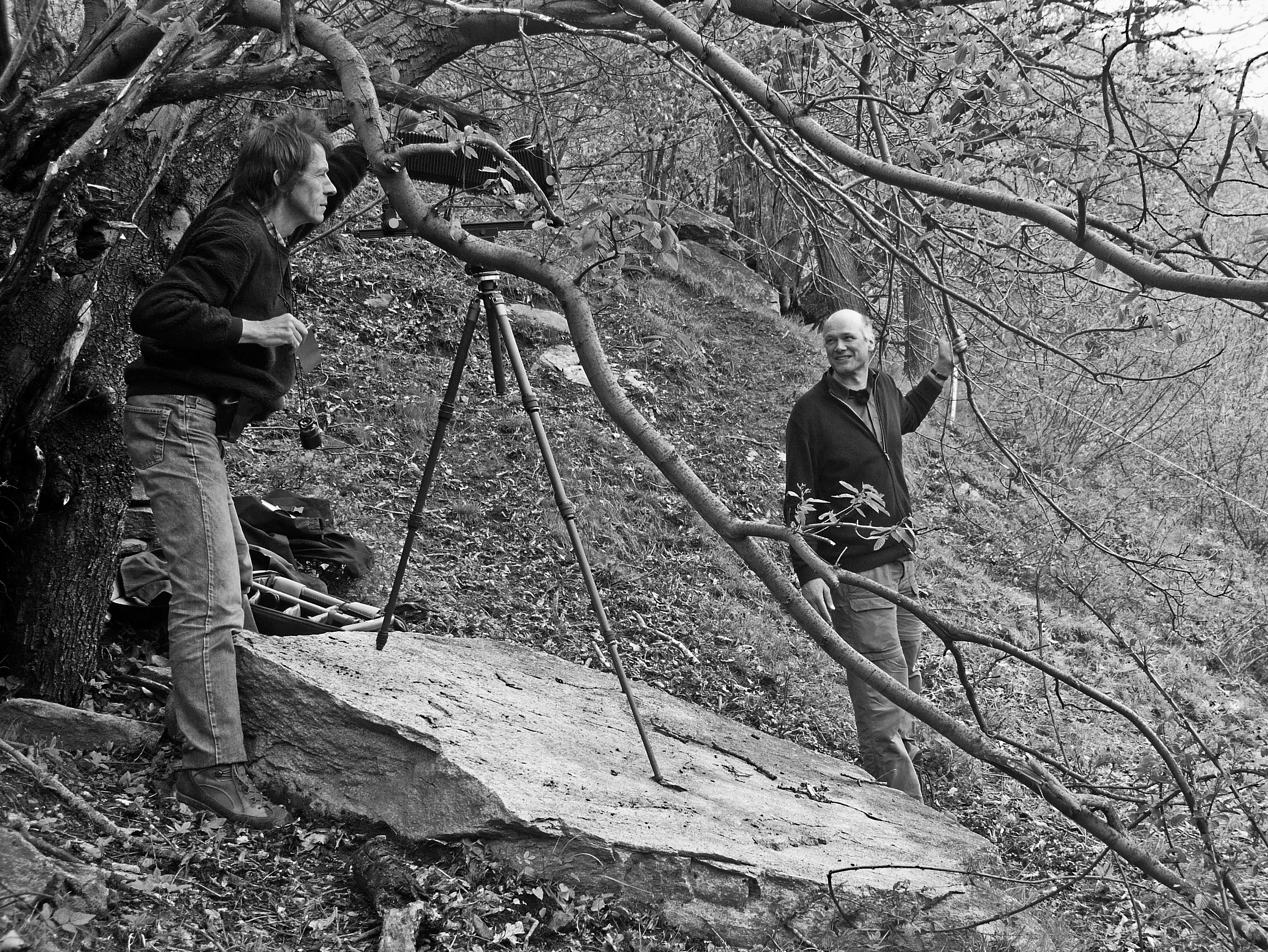 Jürg Conzett et Martin Linsi pendant la campagne photographique (© Lydia Conzett)