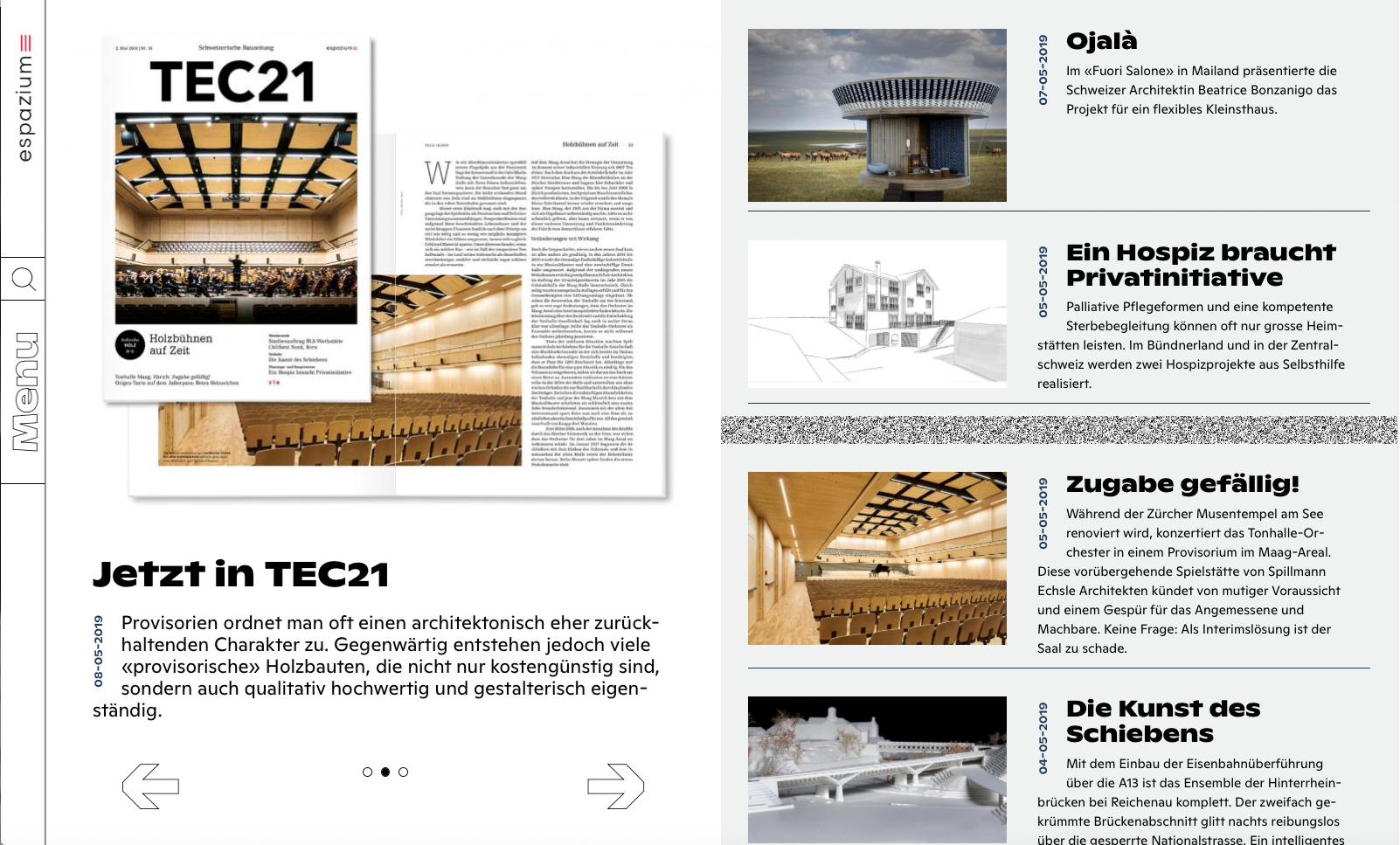 Neue Website espazium.ch