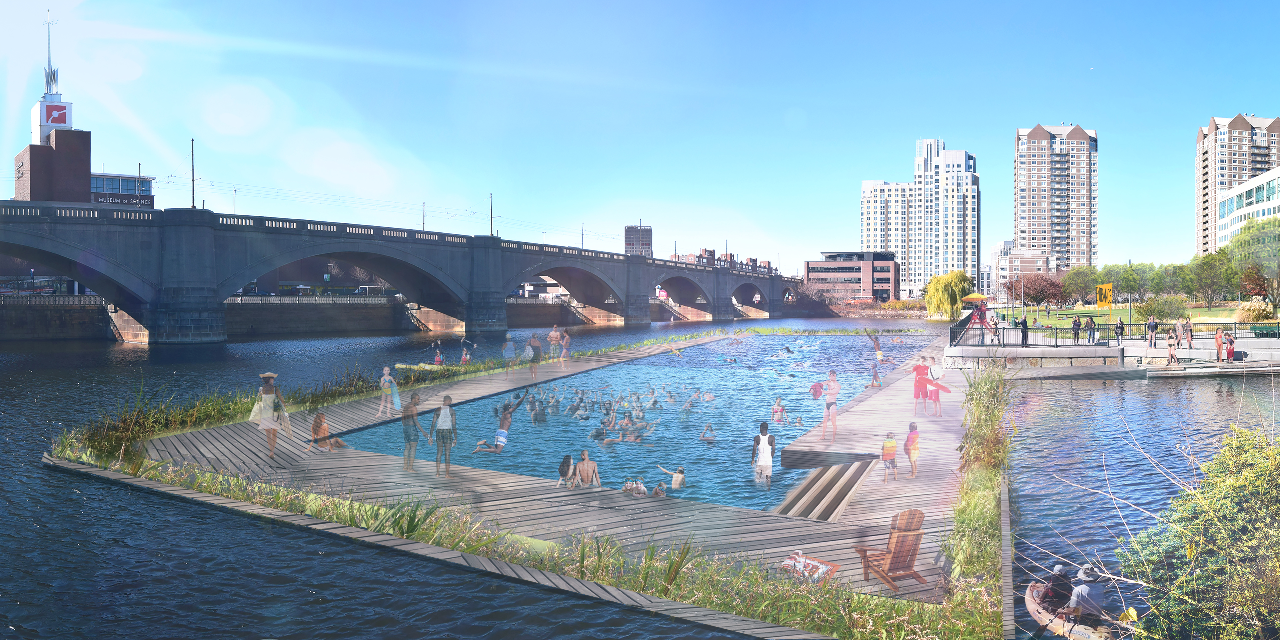 Charles River Swimming Initiative, Swim Park, Rendering.