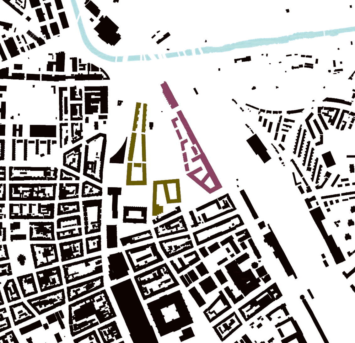 Schwarzplan aus Basel Nord mit dem Erlenmattquartier.
