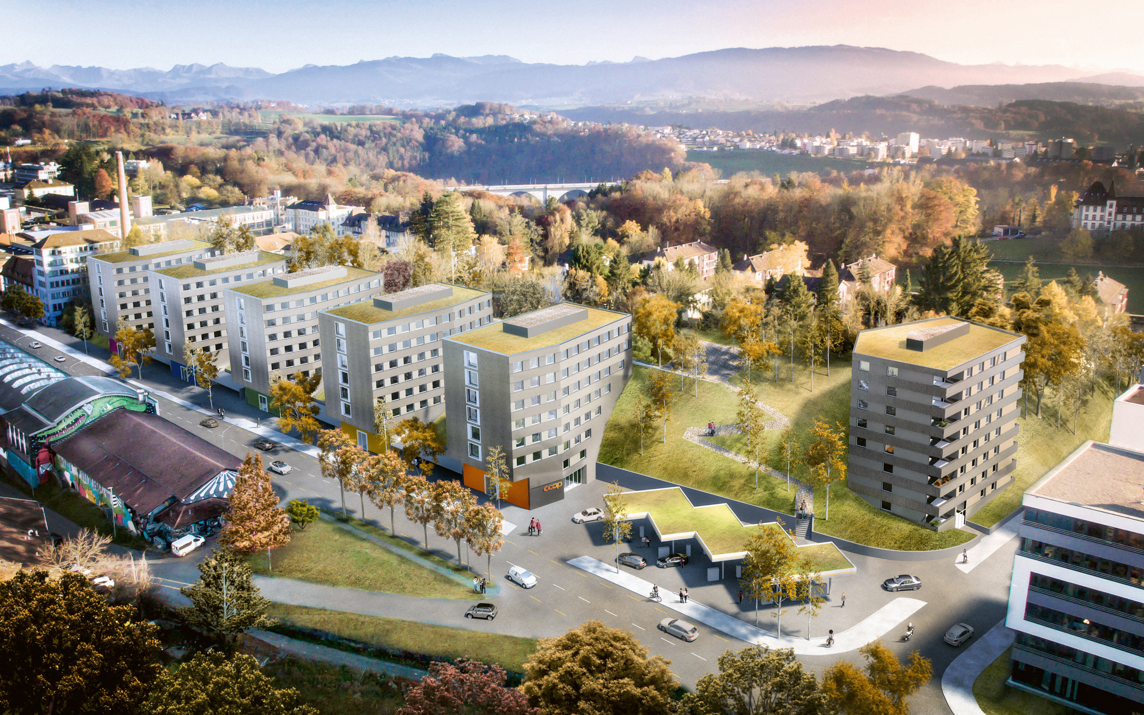 Des maisons pleines de logements étudiants.