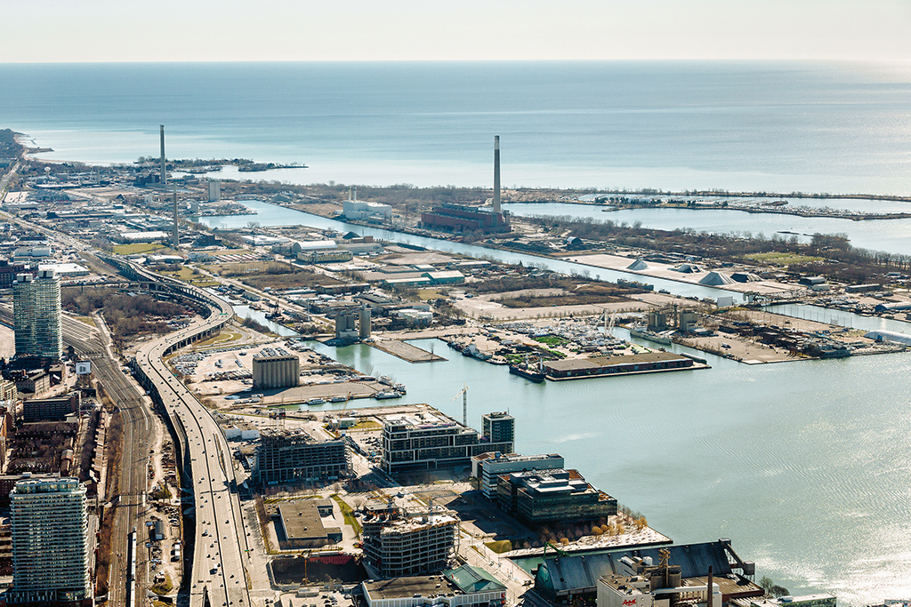 Der neue Stadtteil soll auf einer  Industriebrache im Hafengebiet  der kanadischen Metropole Toronto entstehen.