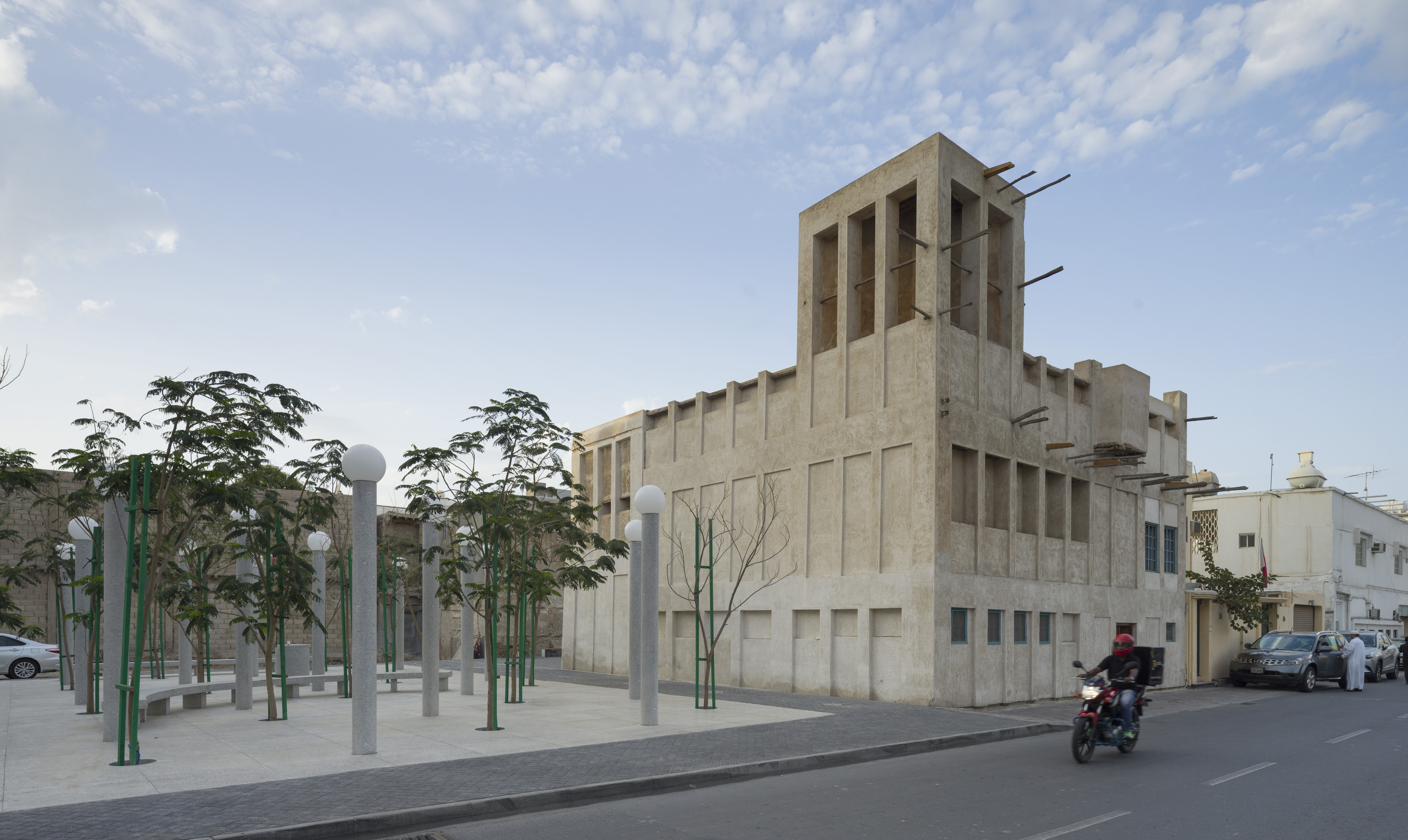 One of the 18 public spaces designed as microclimates within the city