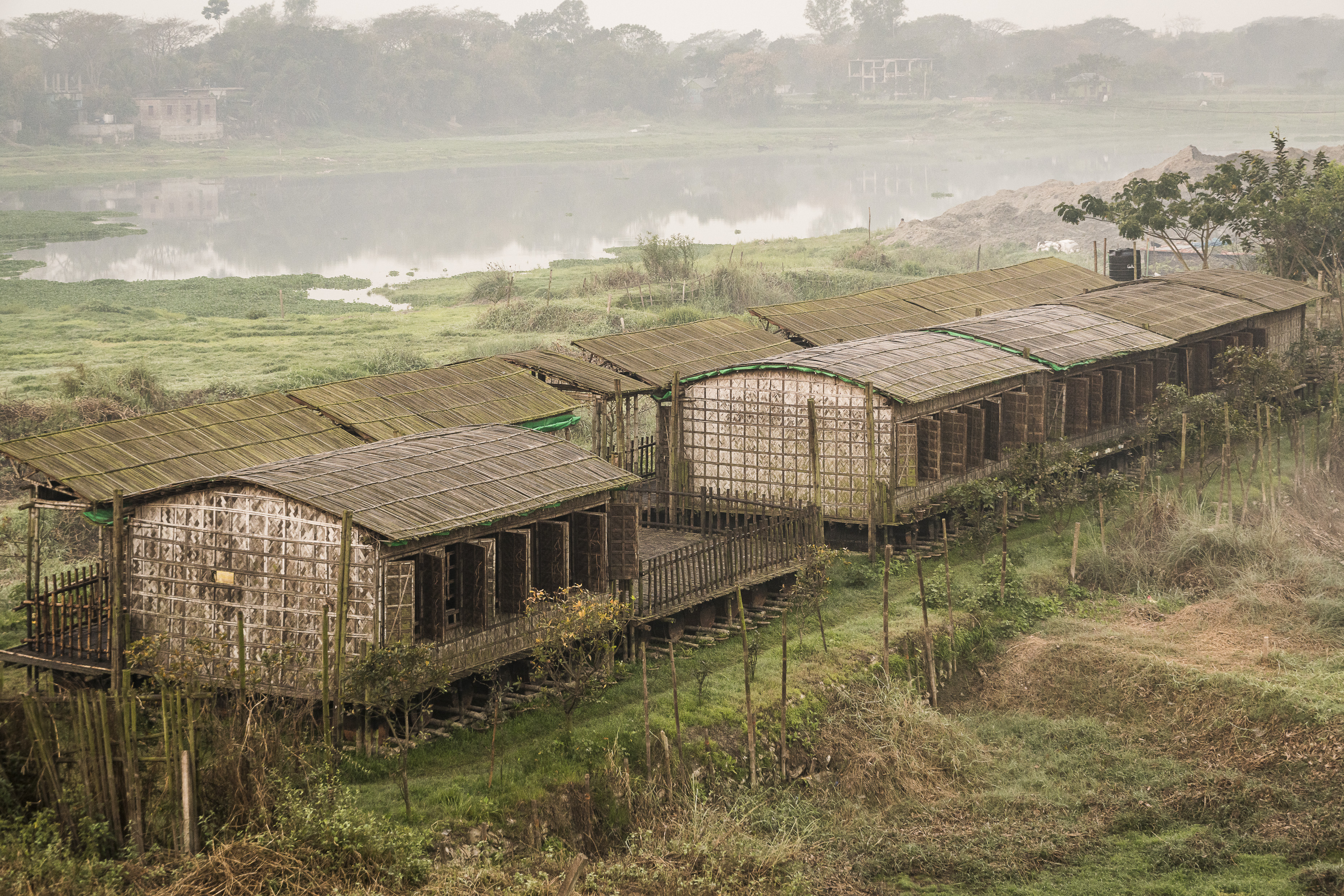 The architect segmented the building into amphibious modules