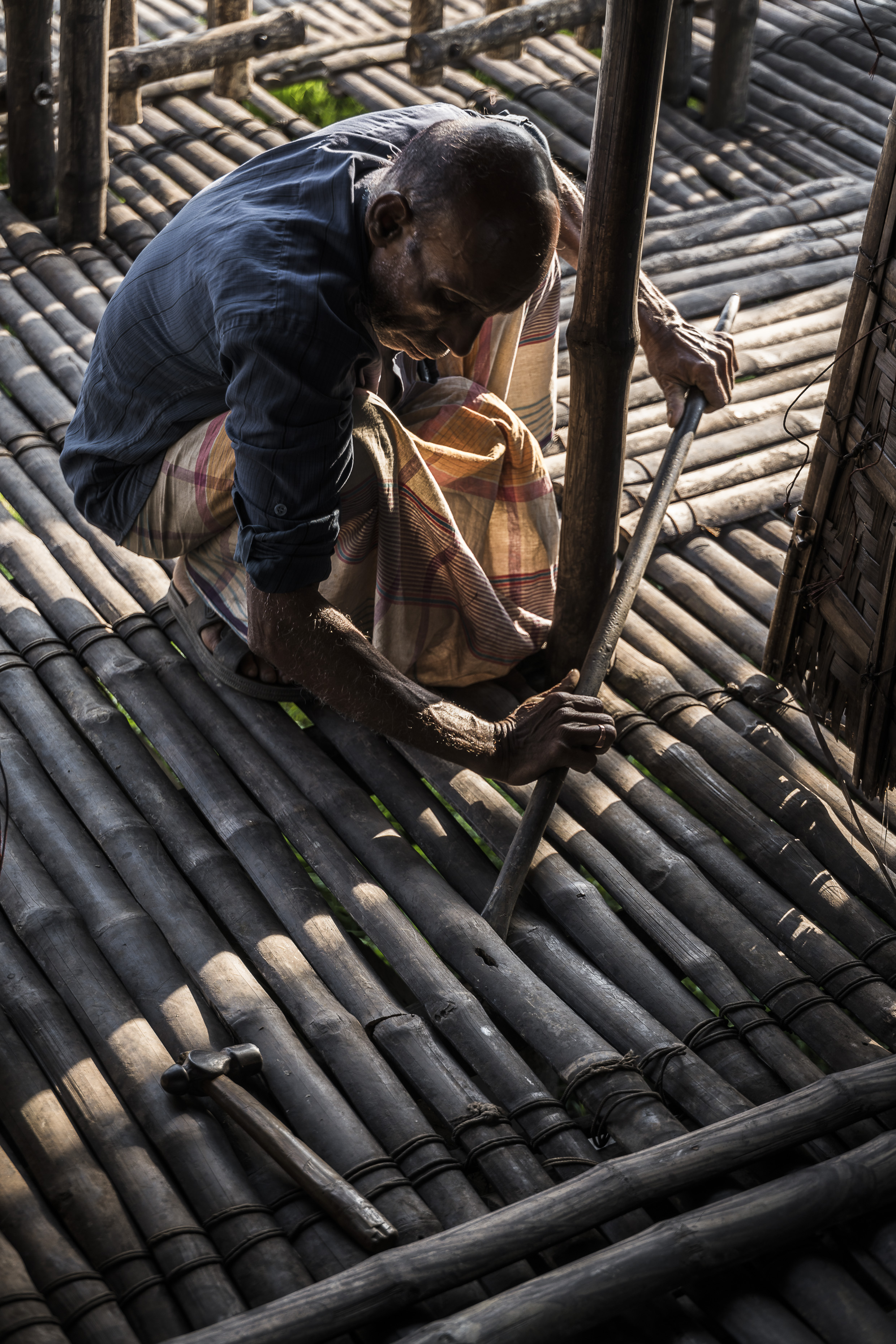 Before every monsoon, the school undergoes some maintenance work to prepare it for the oncoming rush of water.