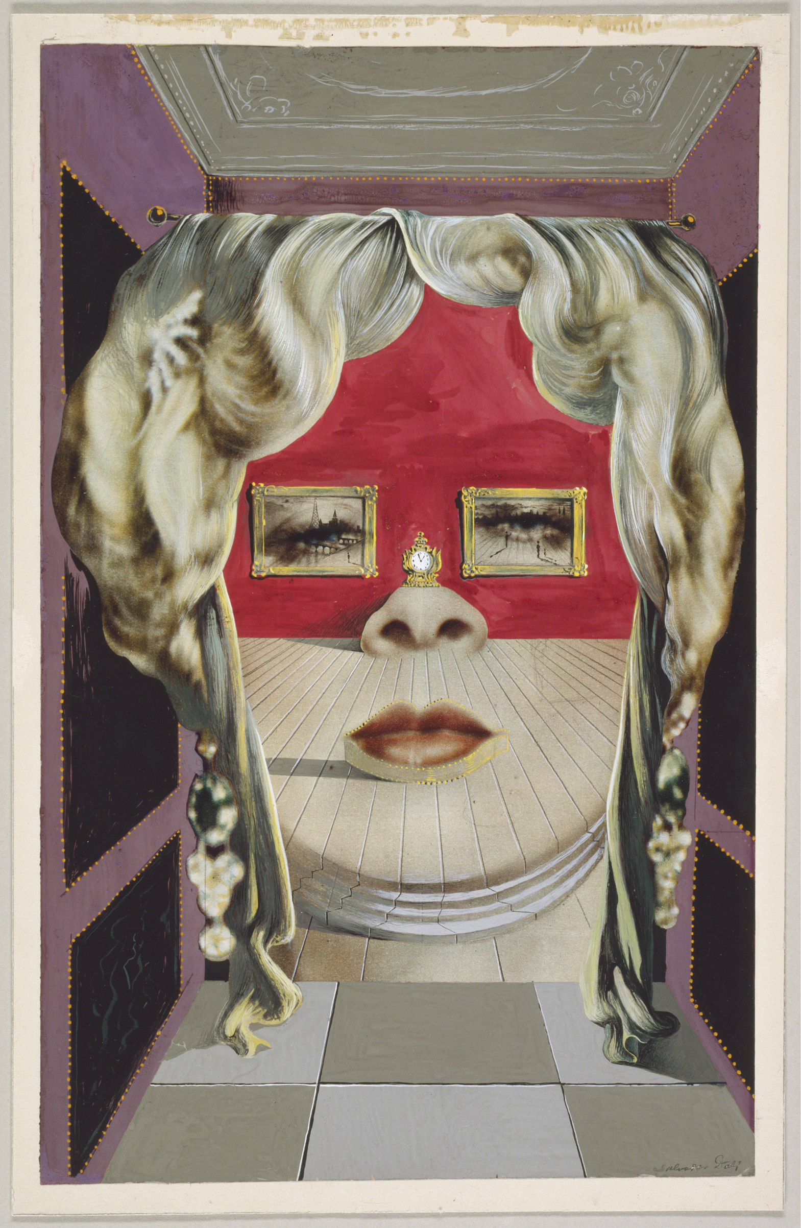 Salvador Dalí, «Mae West's Face which May be Used as a Surrealist Apartment» («Das Gesicht von Mae West als surrealistischer Wohnraum»), 1934/35
