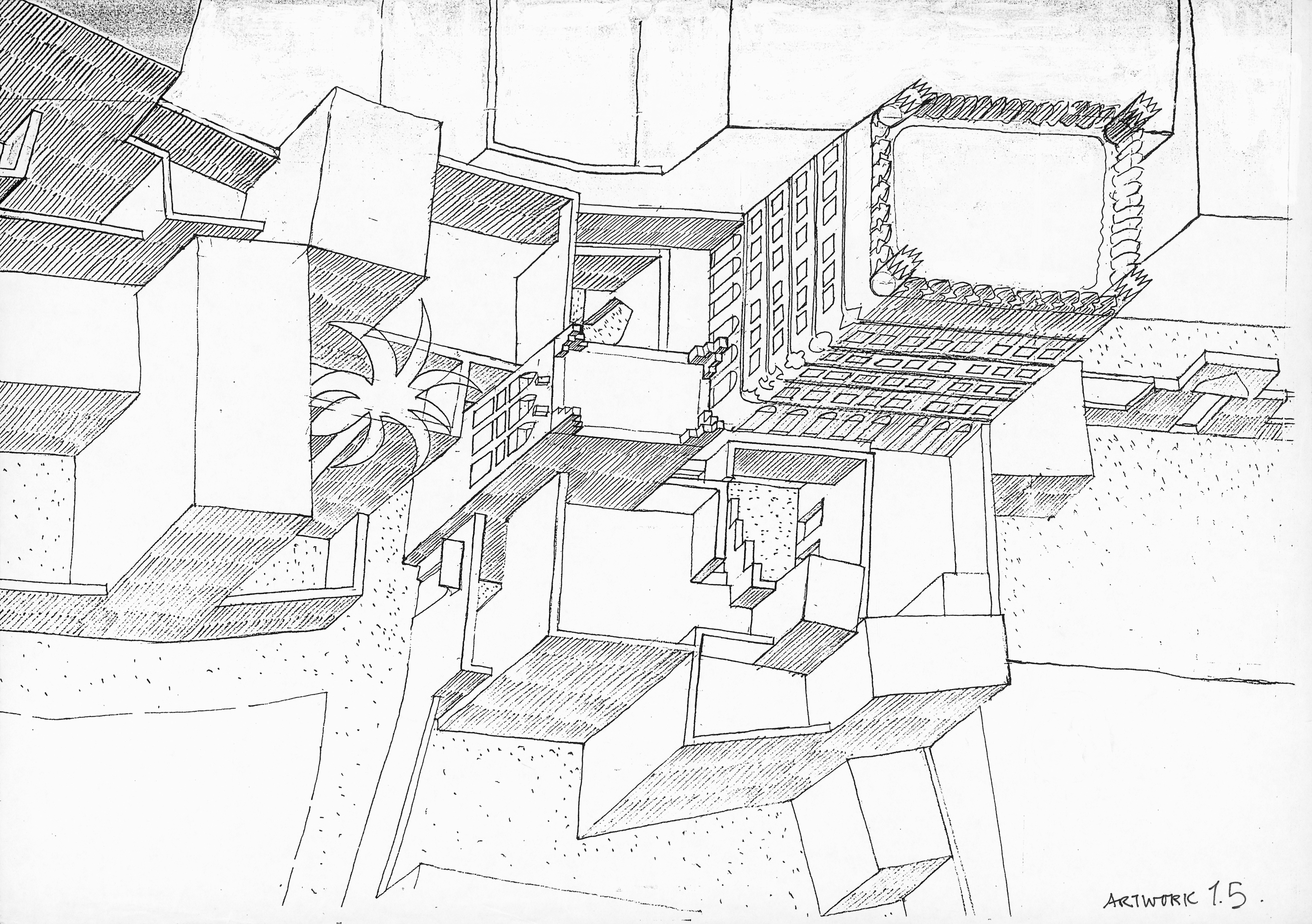 L’entretien est illustré par des dessins réalisés par l’architecte John Yarwood à Muharraq dans les années 1980.