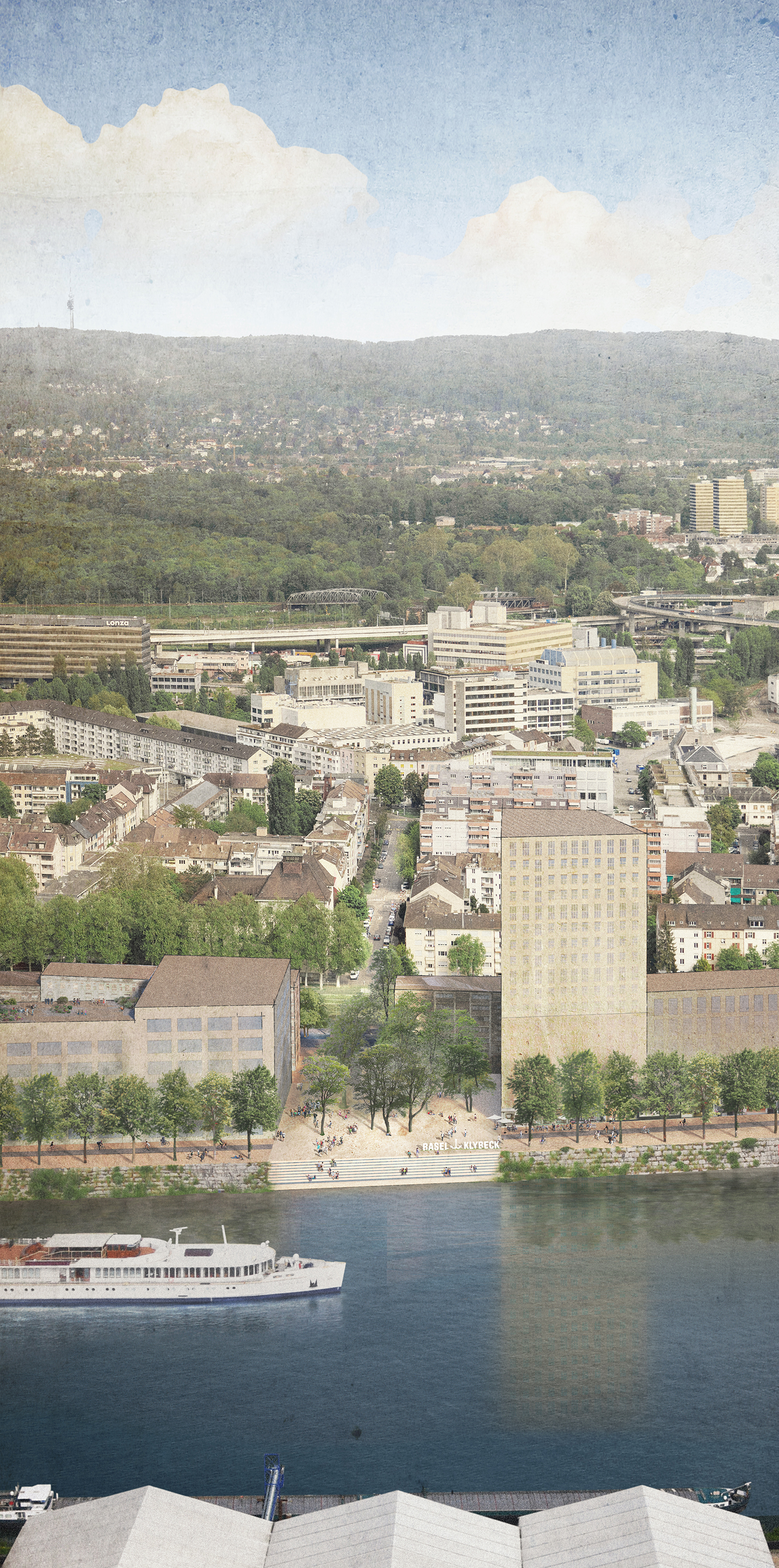 Klybeckquai mit Inselplatz und Verbindung ins Klybeckquartier.