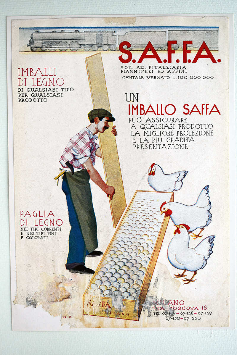 Imballaggi in legno e paglia di legno Saffa