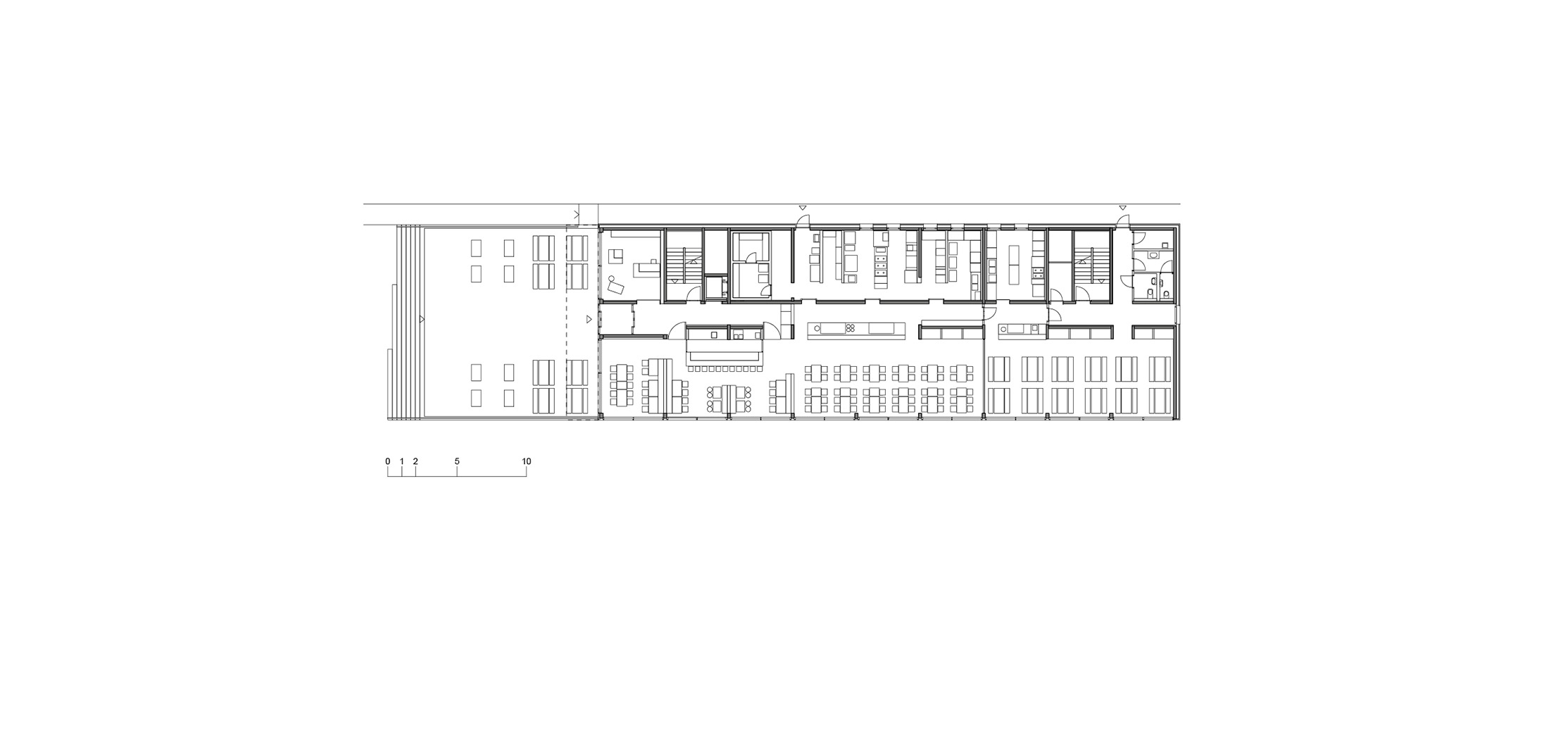 Centro Sci Nordico, Campra, pianta del livello 0