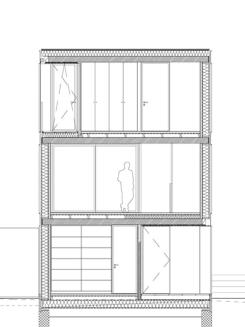 Casa Matter, Gordola, sezione trasversale