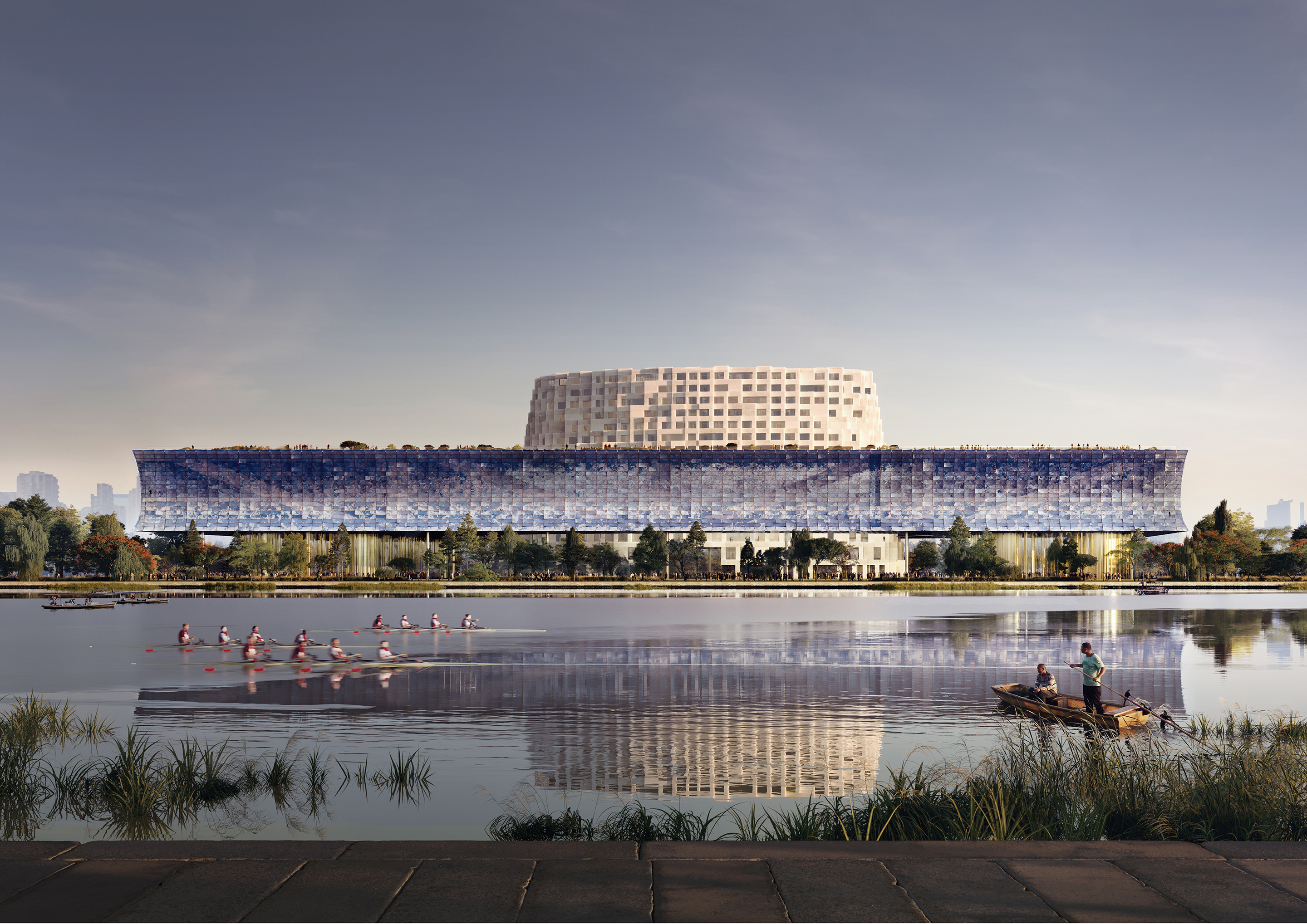 Water-Front-View Grand Canal Museumskomplex in Hangzhou (CN)