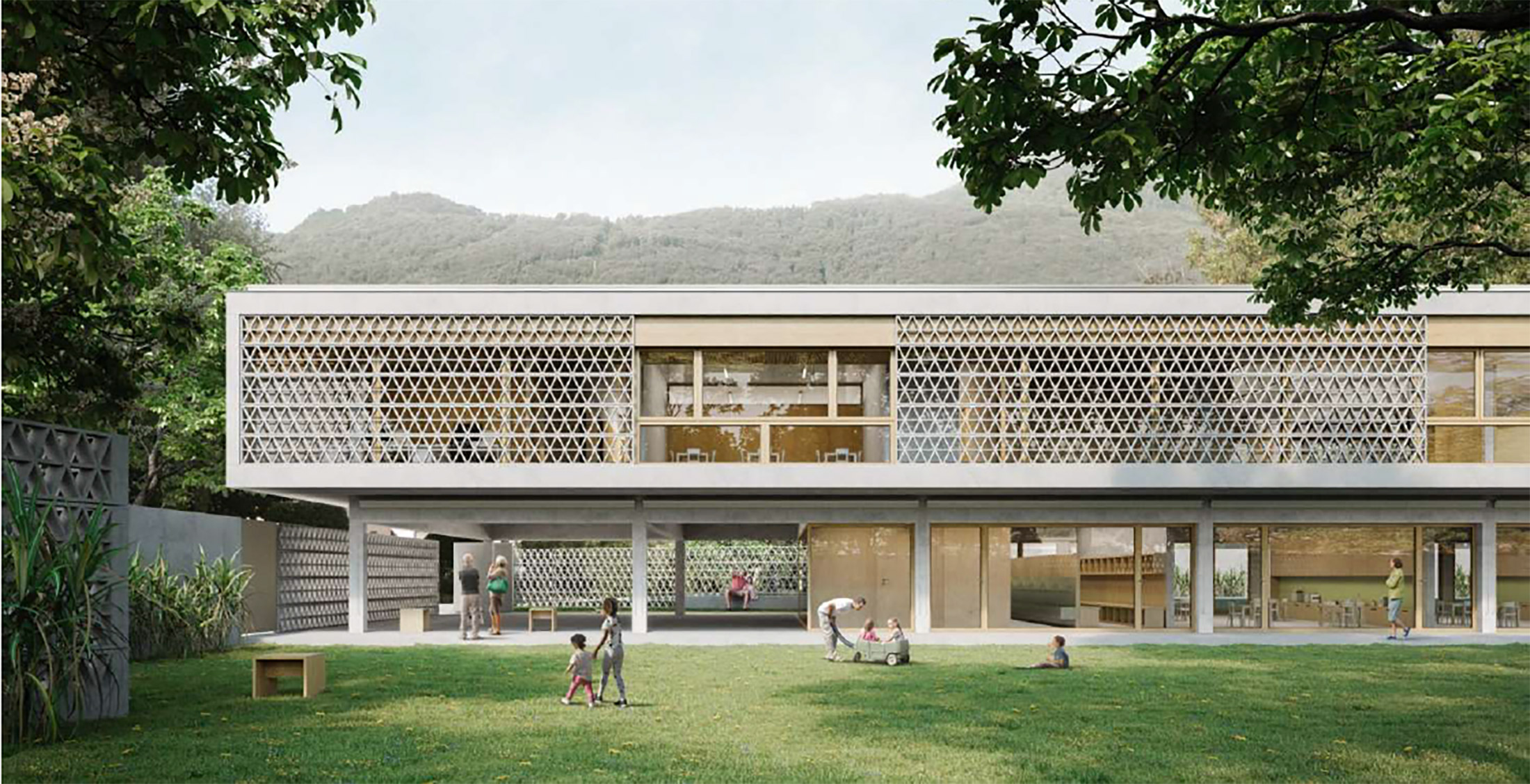 Il progetto «Arnia» di Krausbeck Architetto per la nuova scuola dell’Infanzia di Lamone