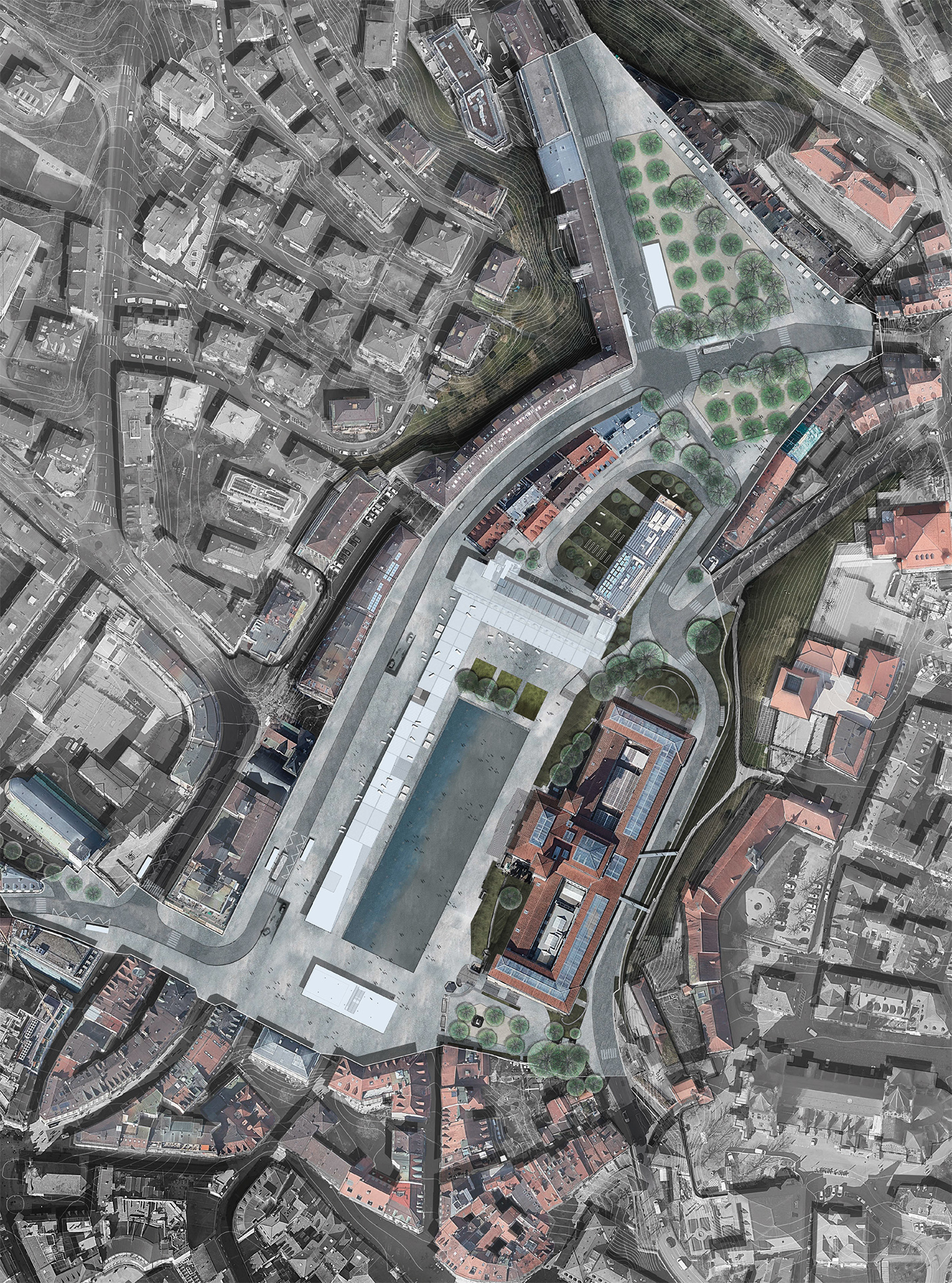 Situation, 3e rang, projet  «...et en dessous coule une rivière!», plan de situation
