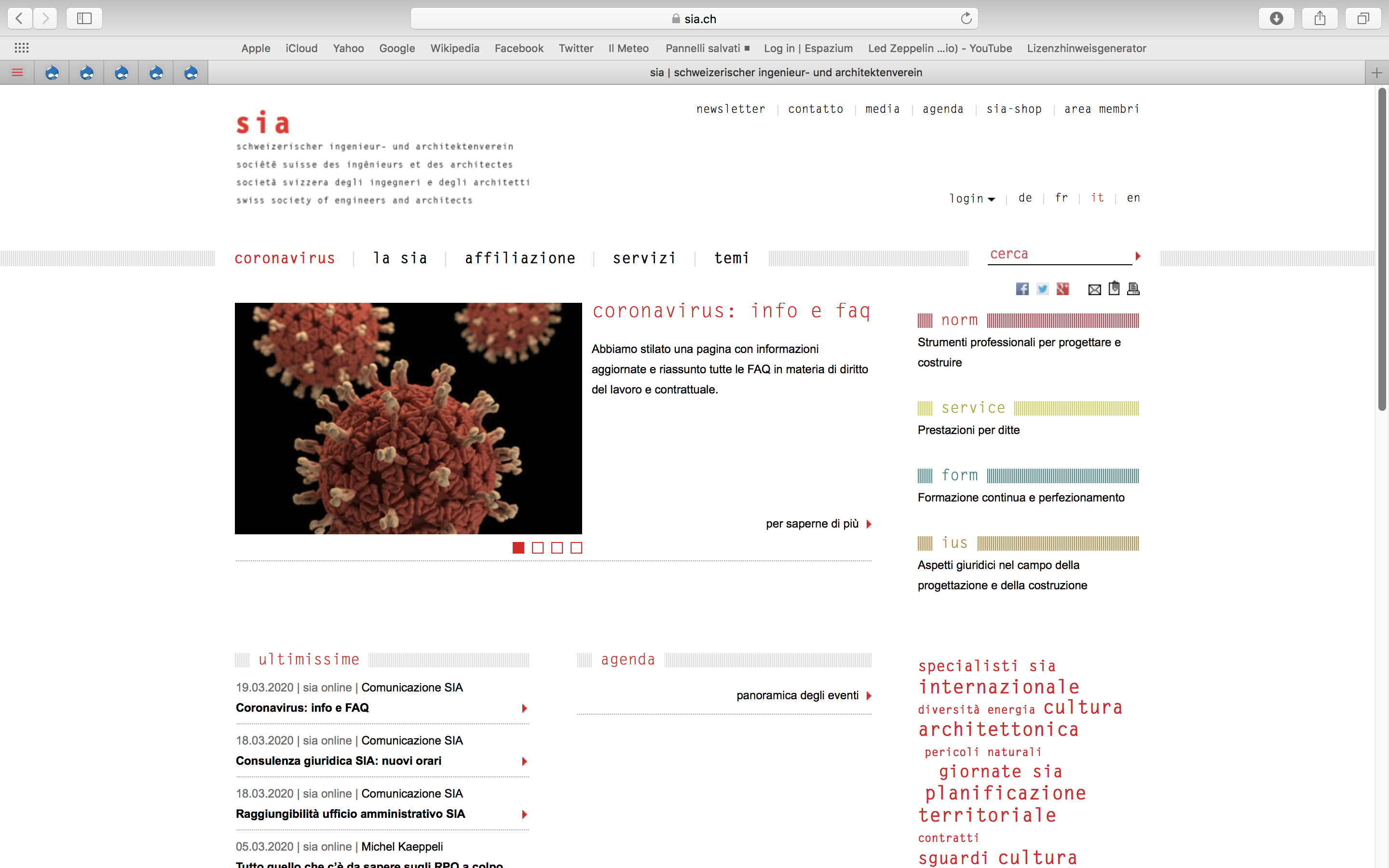 Sul suo sito, la SIA raccoglie informazioni e documenti utili sulla situazione attuale.