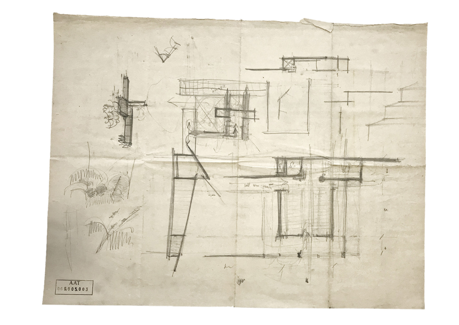 Tita Carloni, progetto per una chiesa in Angola, s.d. [1956]. Schizzi preliminari