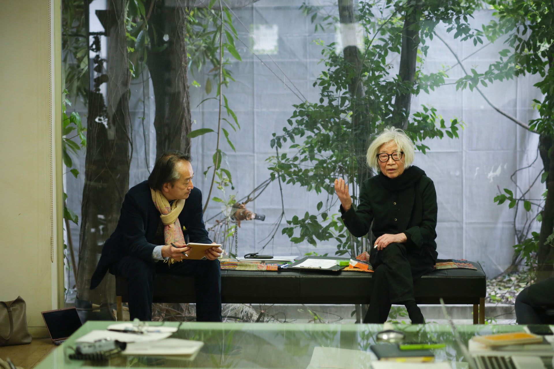 Mikio Wakabayashi and Hiroshi Hara, in the first session of Meanwhile in Japan / Pendant ce temps au Japon, a series of interviews and conversations as part of the CCA c/o Tokyo program, which aims to document the contemporary moment from a new perspective and generate critical insight into ways of tackling pressing urban issues. The series will include three web essays that introduce research conducted at the offices of Hiroshi Hara, Itsuko Hasegawa and Toyo Ito. The essays will be accompanied by three upc