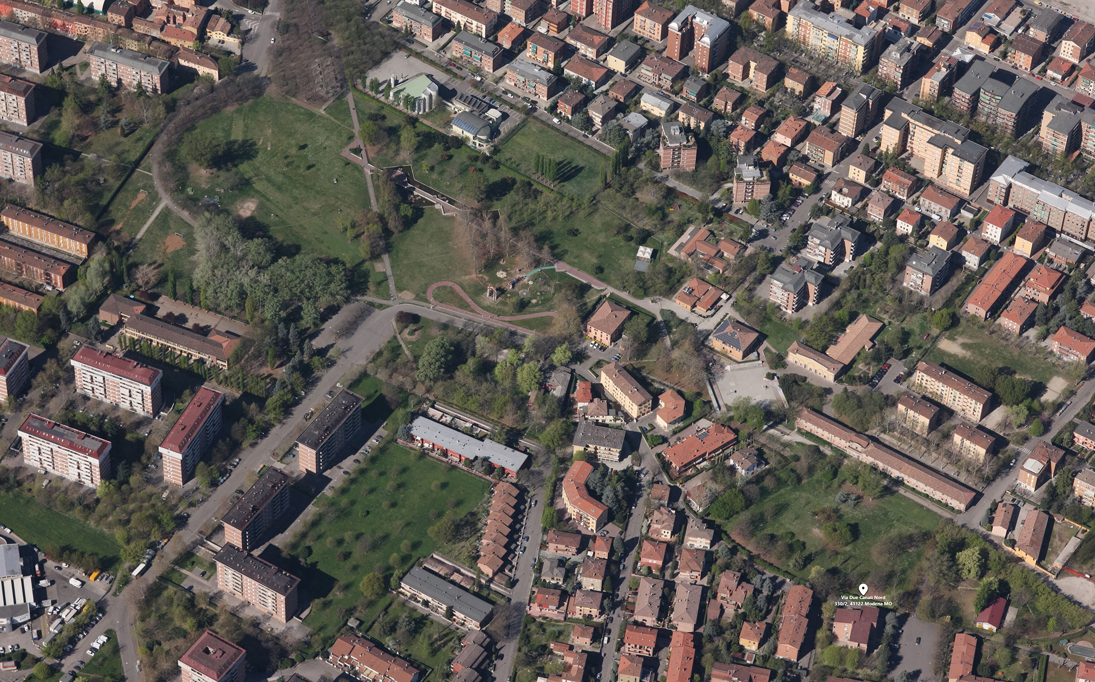 Parco XXII Aprile, Modena. Foto aerea