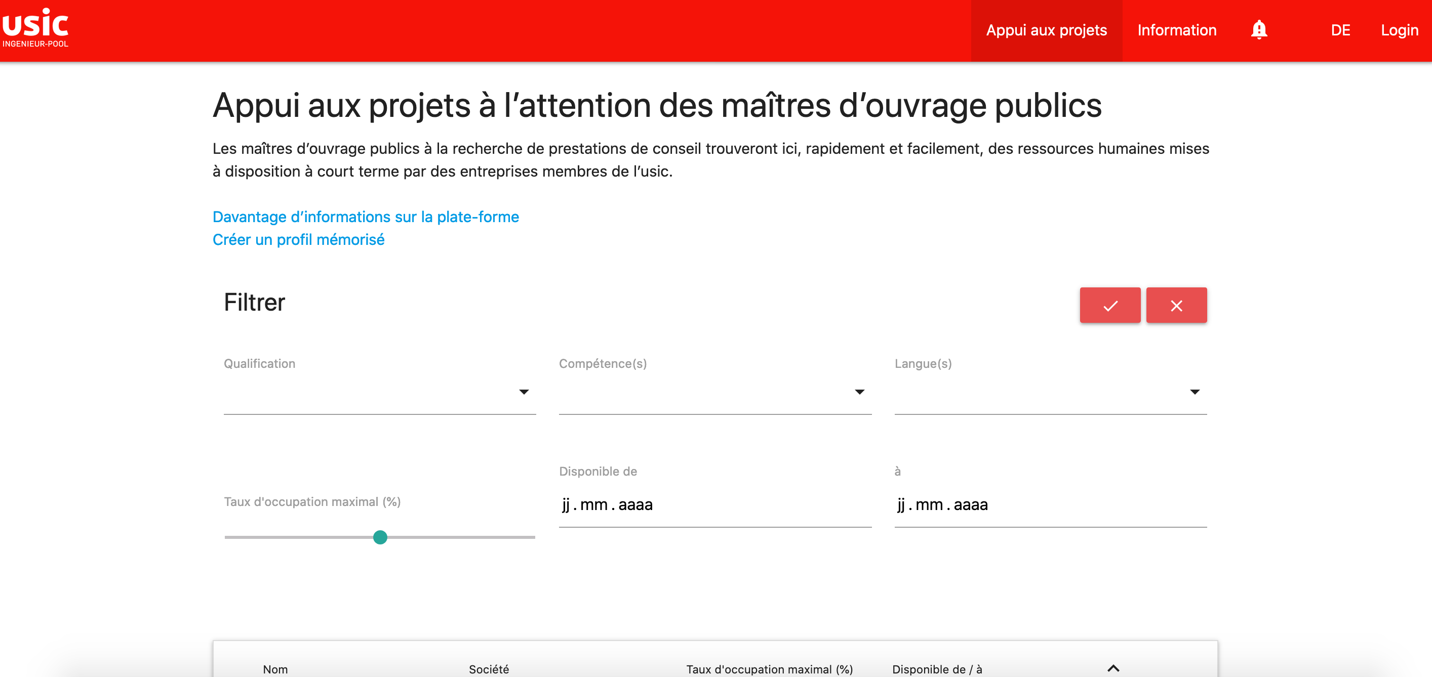 La plateforme mise en place par l'usic pour venir en aide aux maîtres d'ouvrages publics