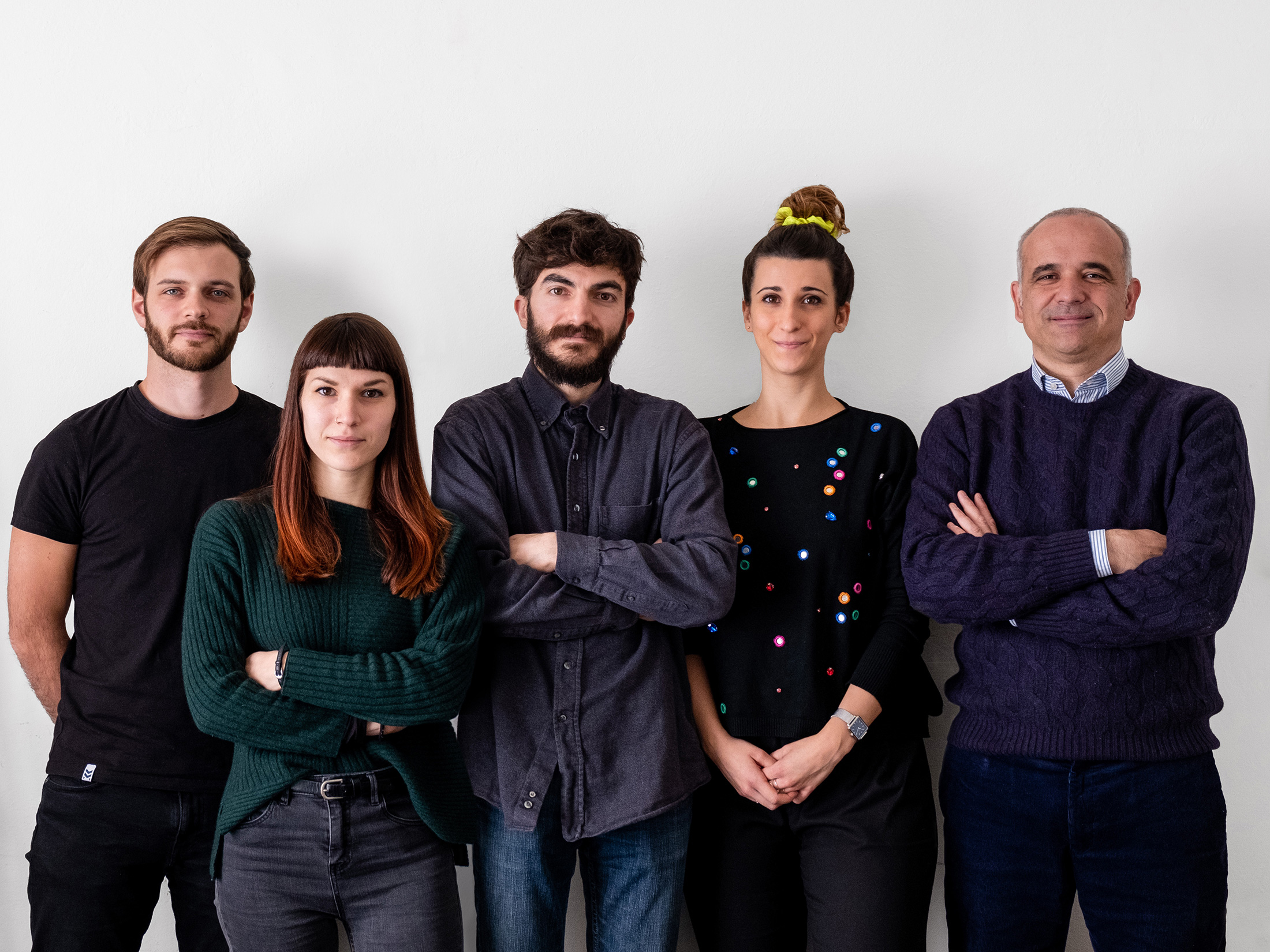 Il G124 Bologna. Da sinistra: Stefano Davolio, Alessia Copelli, Leo Piraccini, Martina Corradini, Matteo Agnoletto