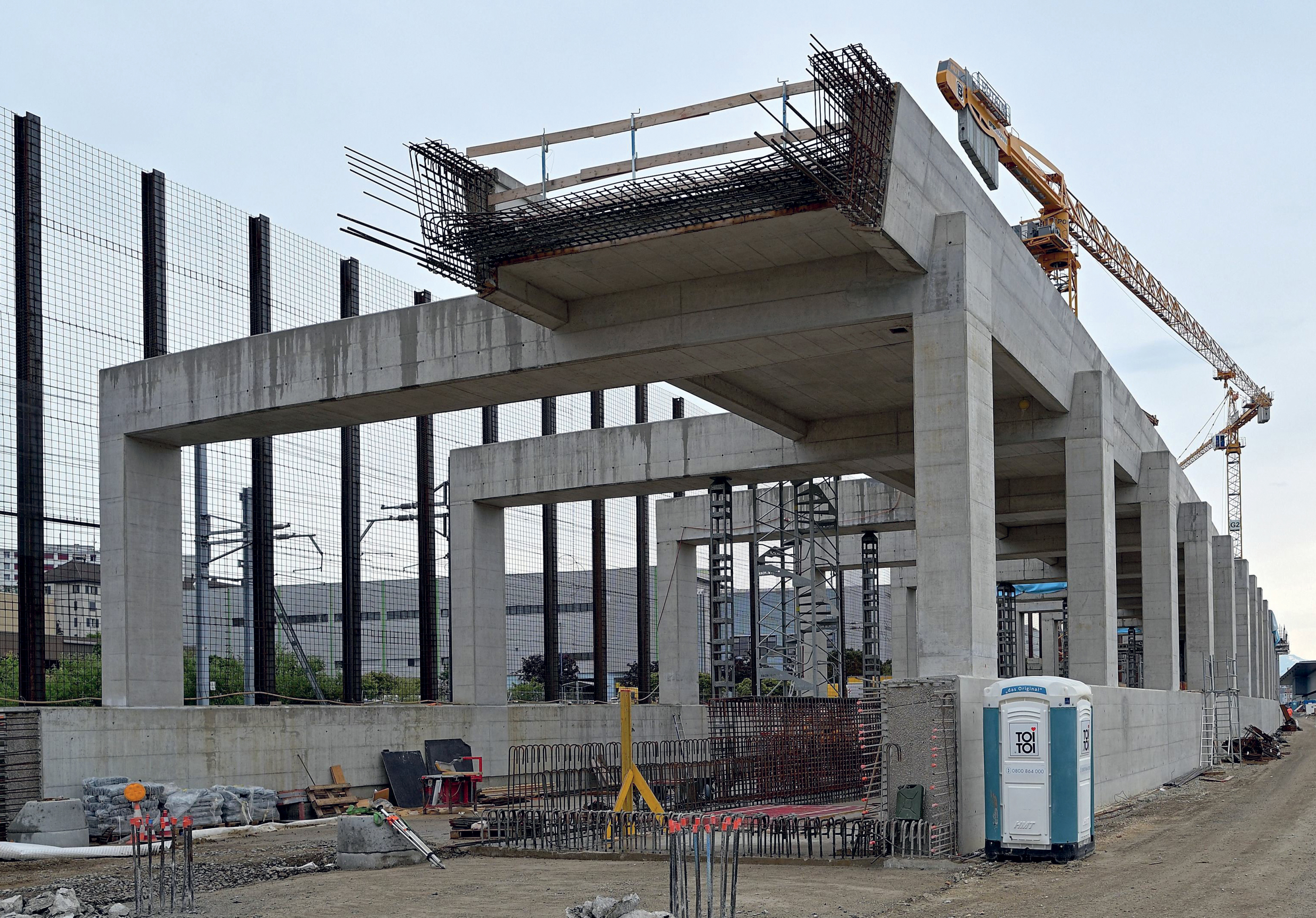 Arrêt de bétonnage de l’auge