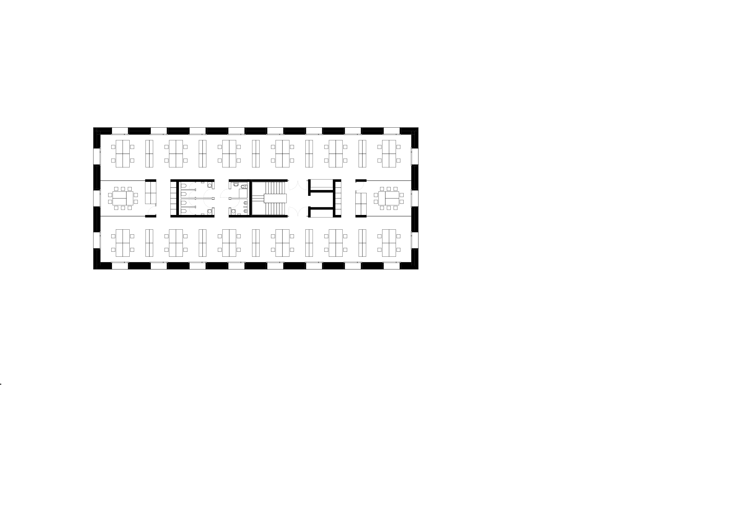 L'edificio amministrativo 2226 Emmenweid, progettato da Baumschlager Eberle Architekten. Pianta piano tipo