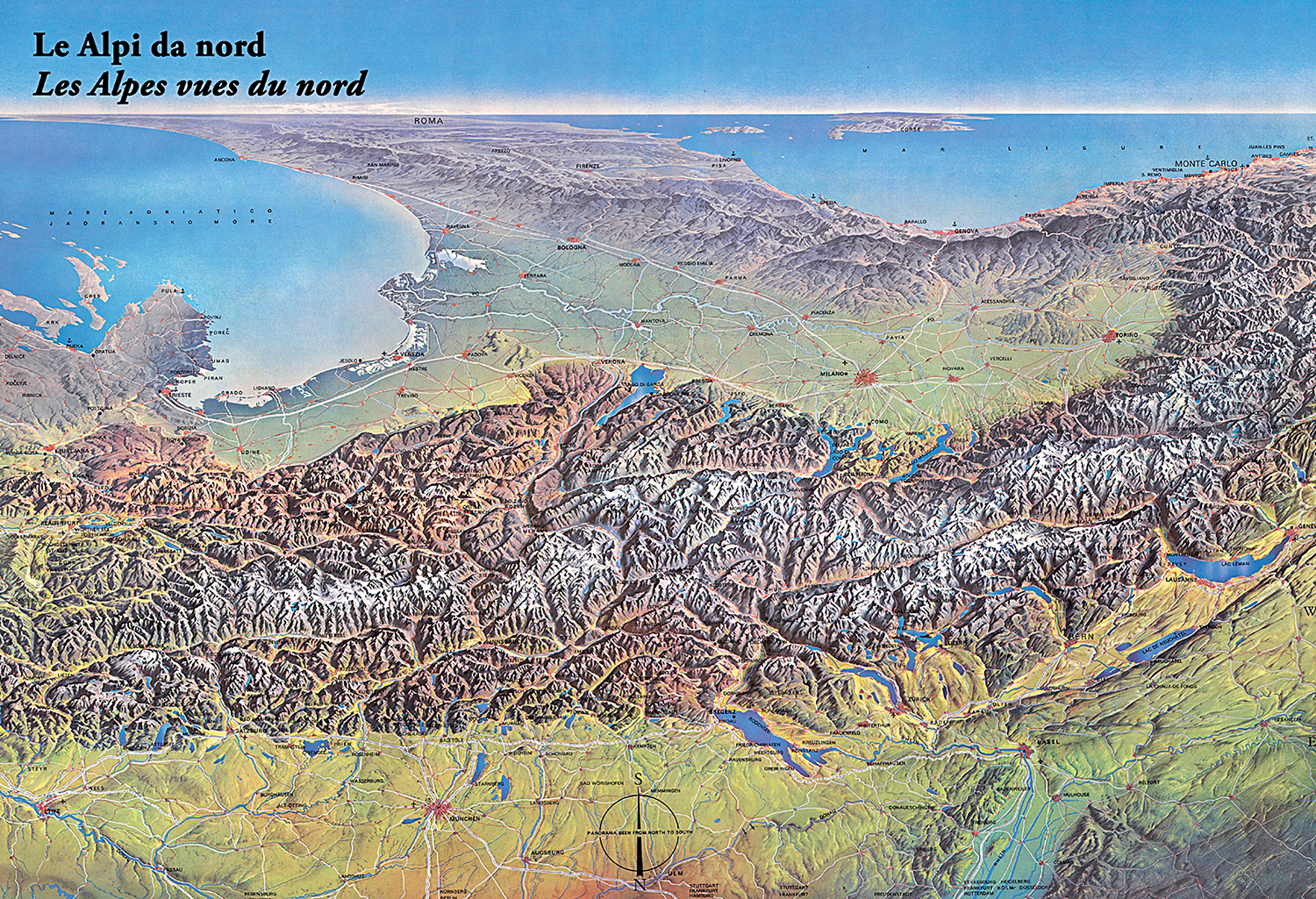 Les Alpes vues du nord : non pas une barrière, mais un paysage culturel unificateur, un espace qui établit des relations – « un peu comme Central Park pour la ville de New York ».