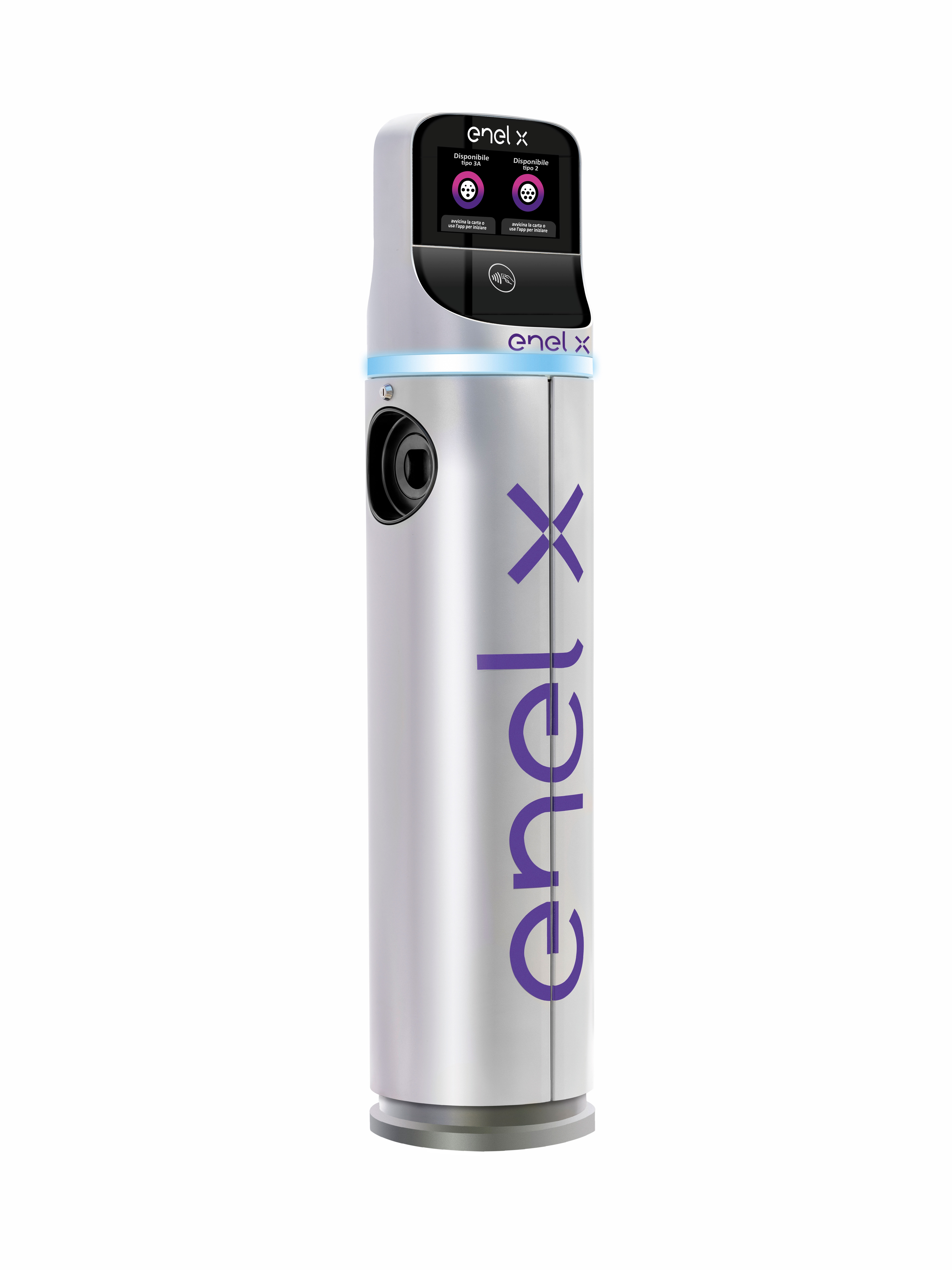 «Enel X Juicepole/Juicebox». Azienda: Enel X. Design: Defne Koz, Marco Susani - Koz Susani Design. Tipologia: stazione di ricarica per veicoli elettrici
