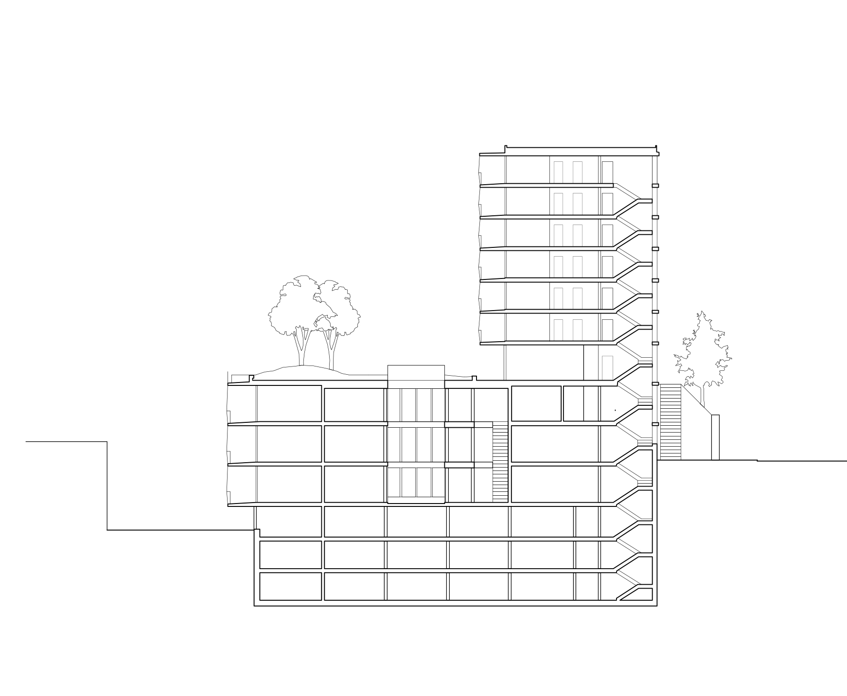Coupe sur patio – bâtiment A