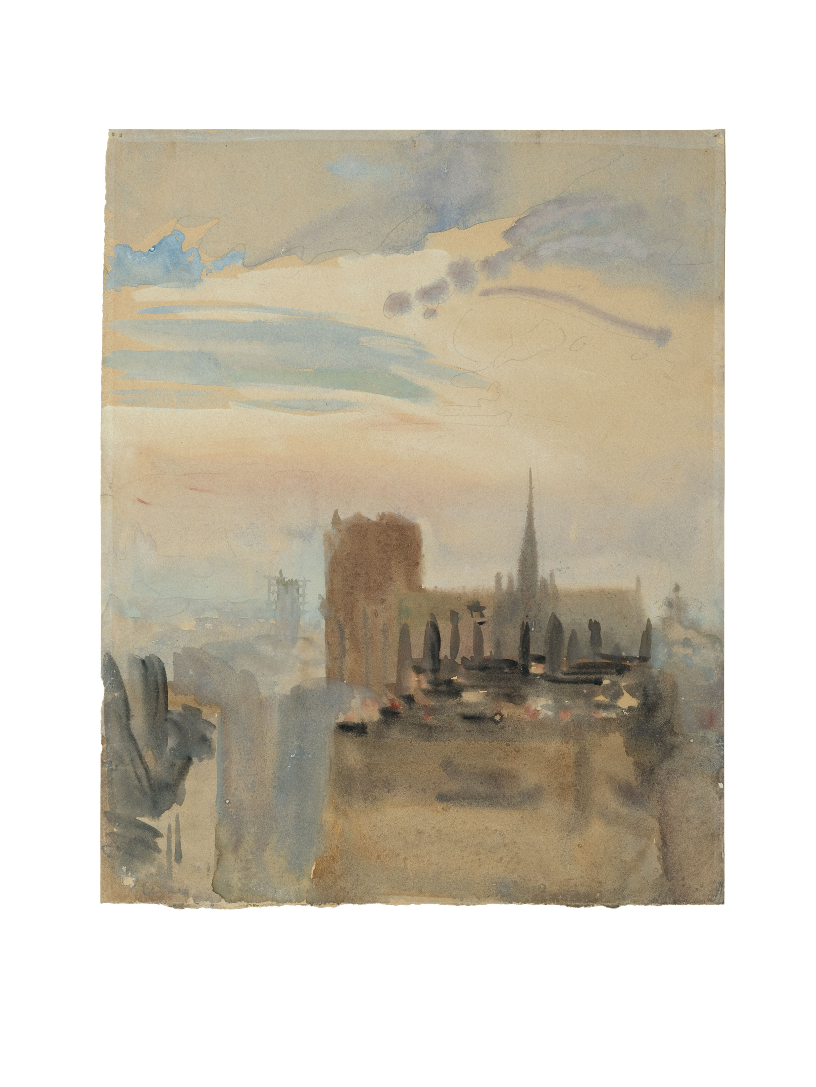 Charles-Édouard Jeanneret, «Notre-Dame e i tetti parigini», 1908. Acquerello su carta. Coll. privata, Svizzera