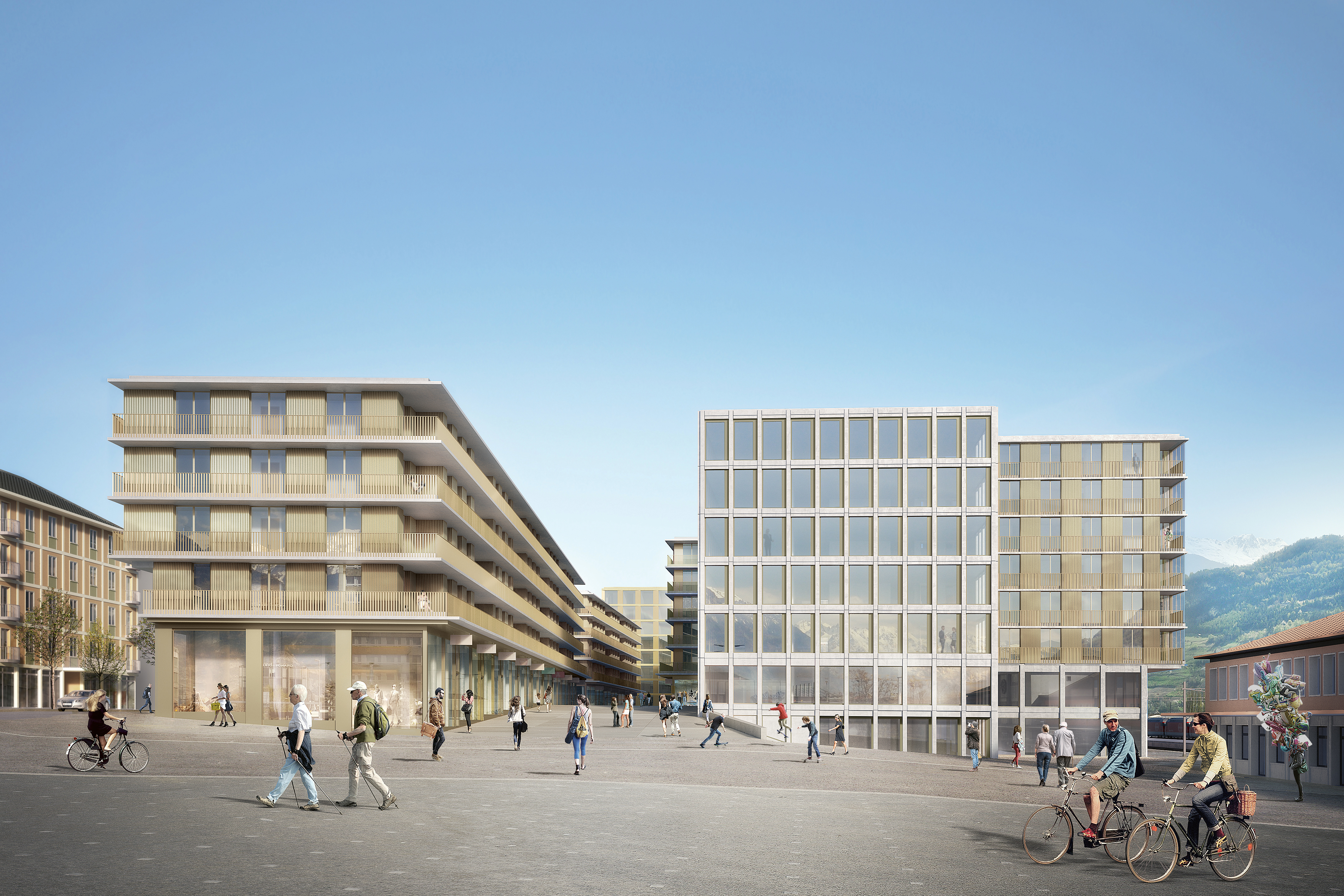 Cour de Gare: vue depuis la place de la gare.