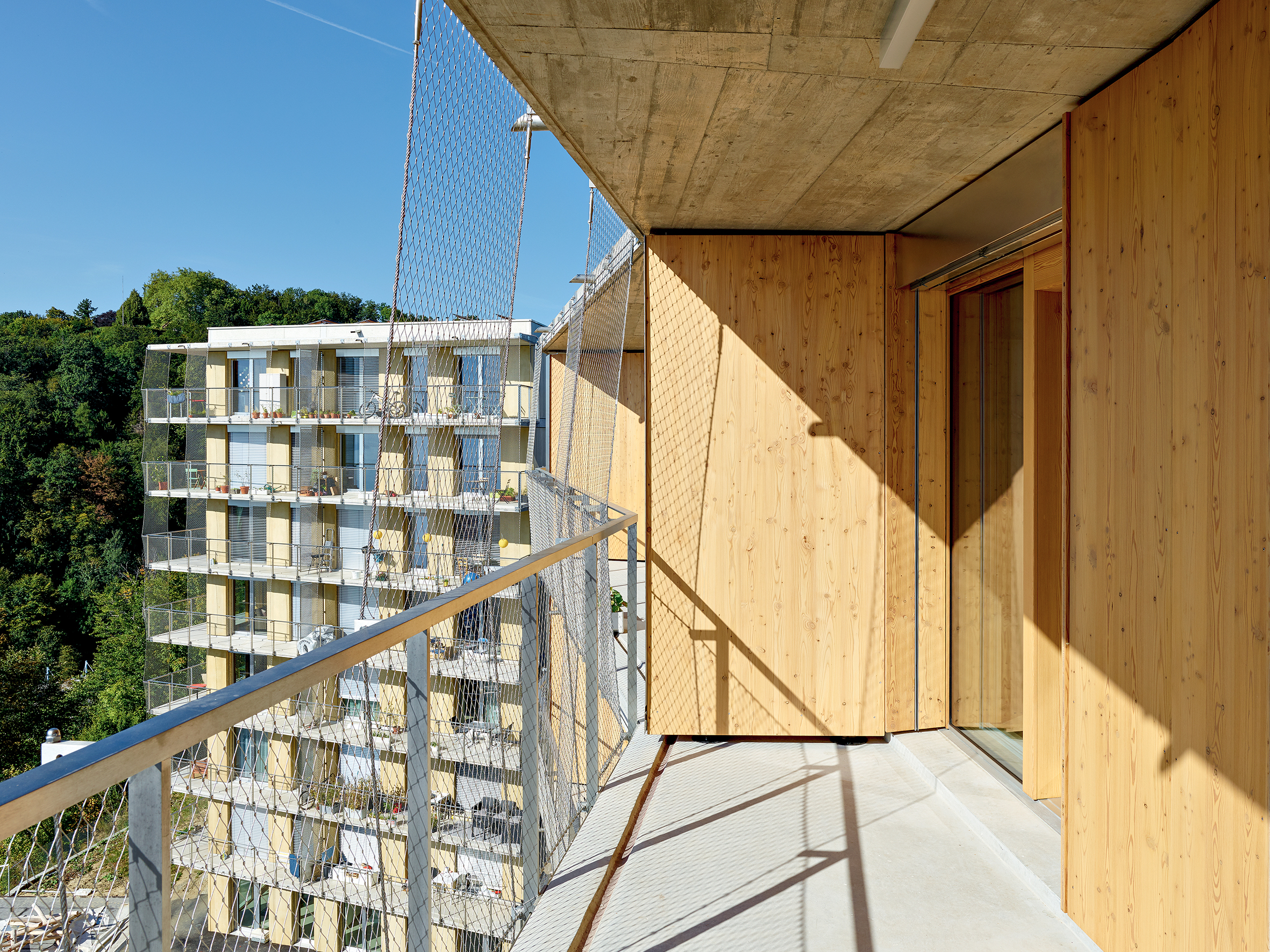 Les balcons orientés vers la forêt