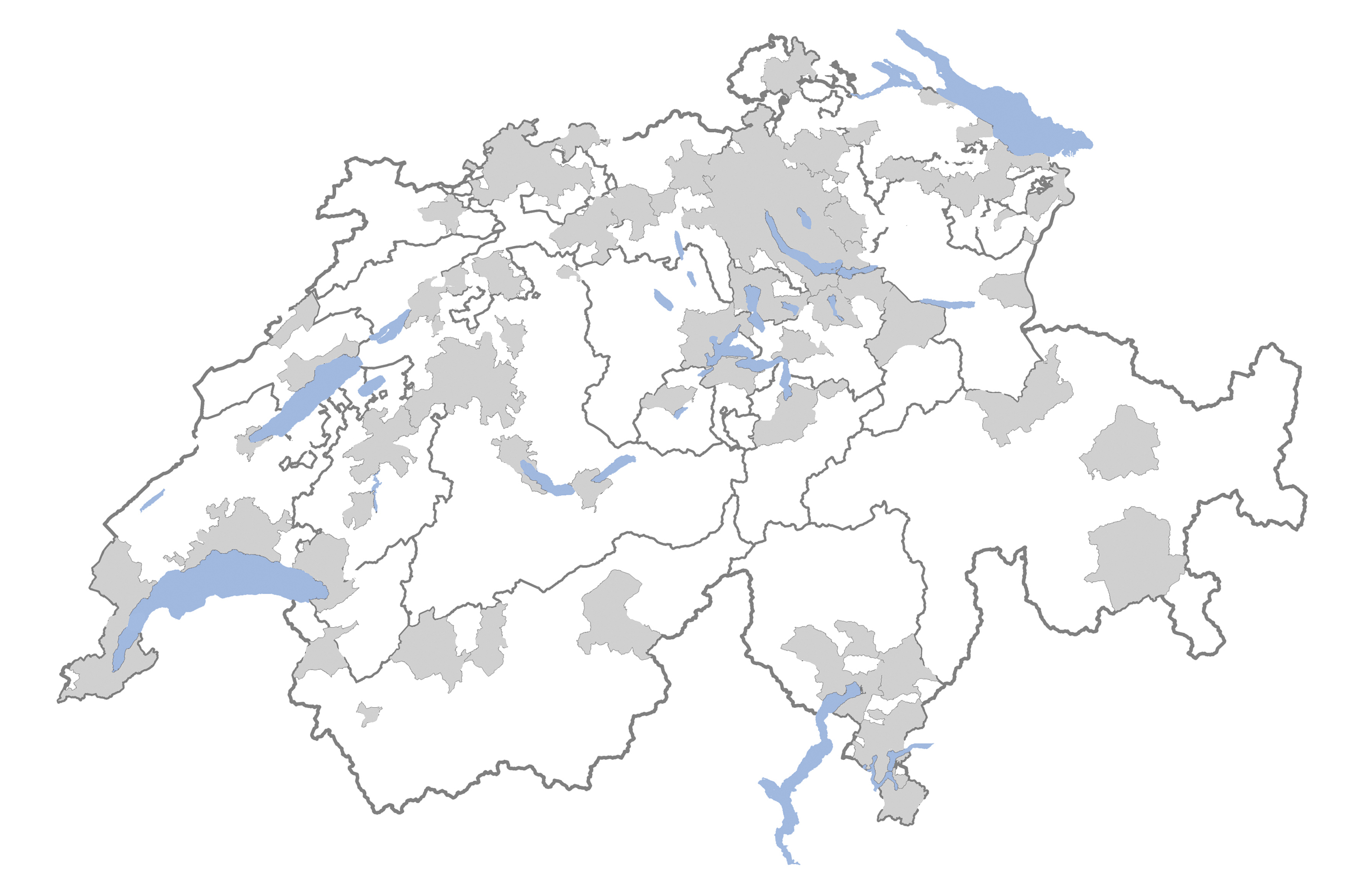 Die Agglomerationen der Schweiz.