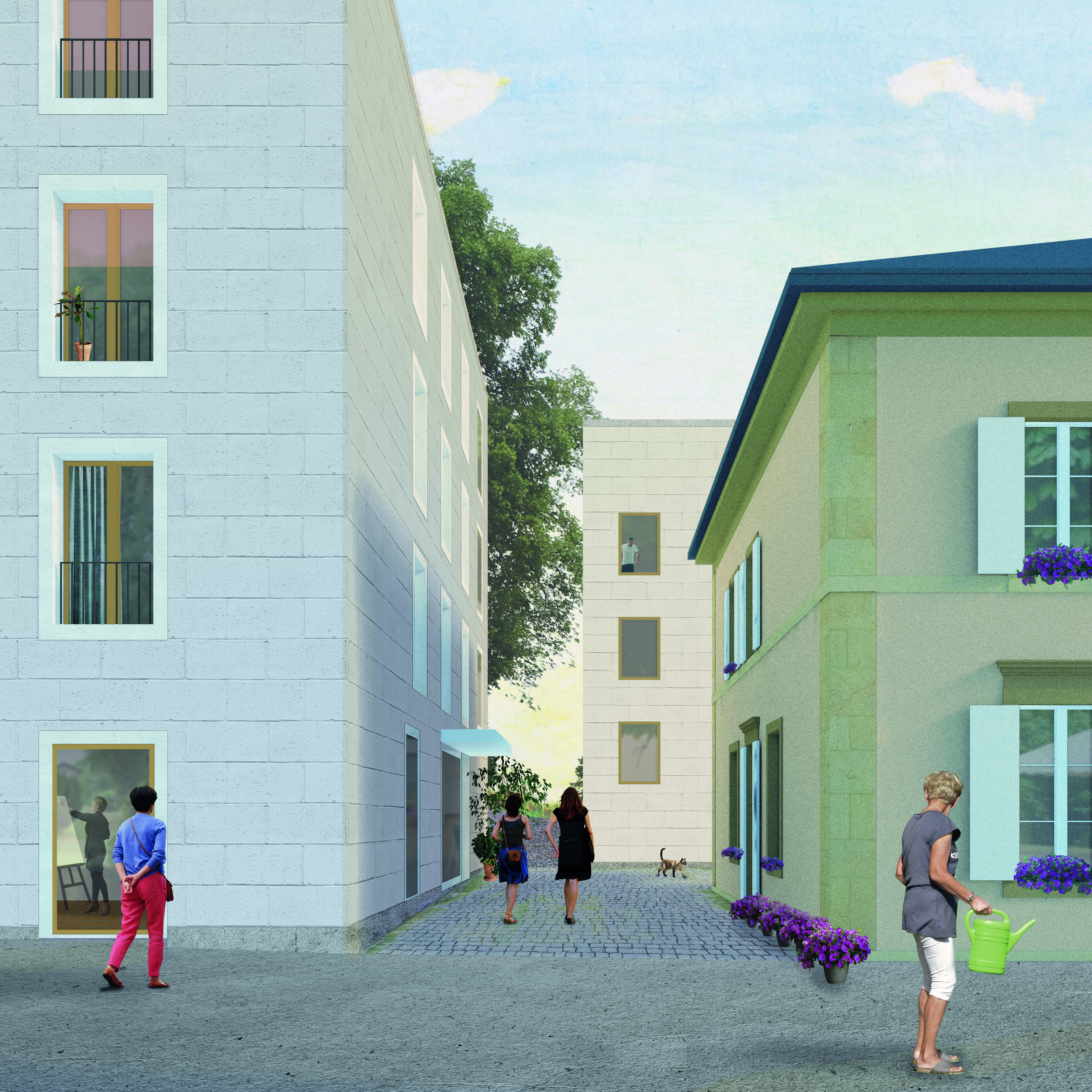 Établissement psycho-social (EPS) de Floreyres, Fondation Saphir, Yverdon-Les-Bains (VD), concours d’architecture à un degré en procédure ouverte, 1er prix/ 1er rang, 2016