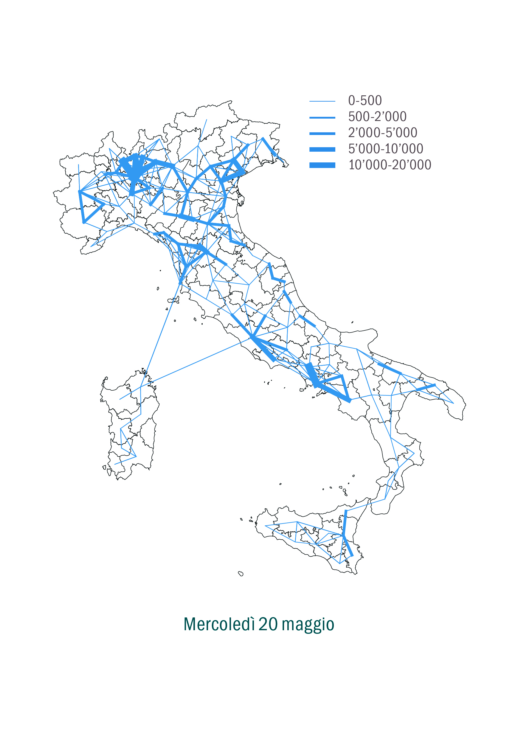 Mobilità interprovinciale in Italia alla fine del lockdown (maggio-giugno 2020)