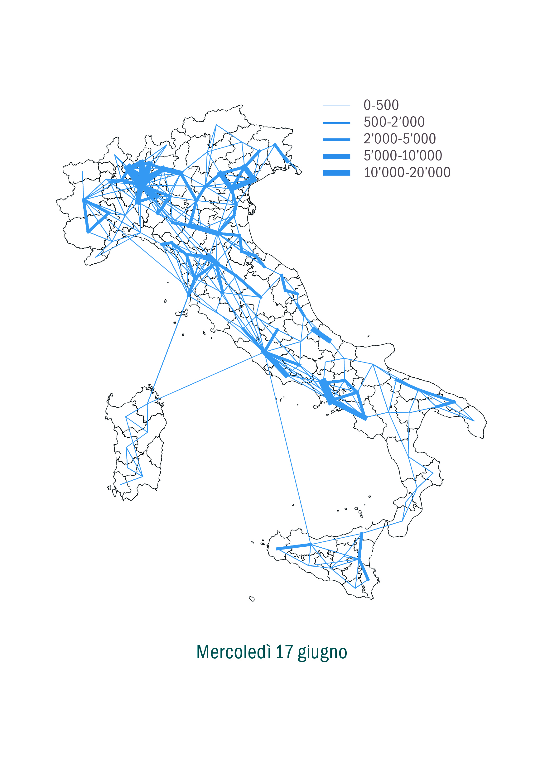 Mobilità interprovinciale in Italia alla fine del lockdown (maggio-giugno 2020)