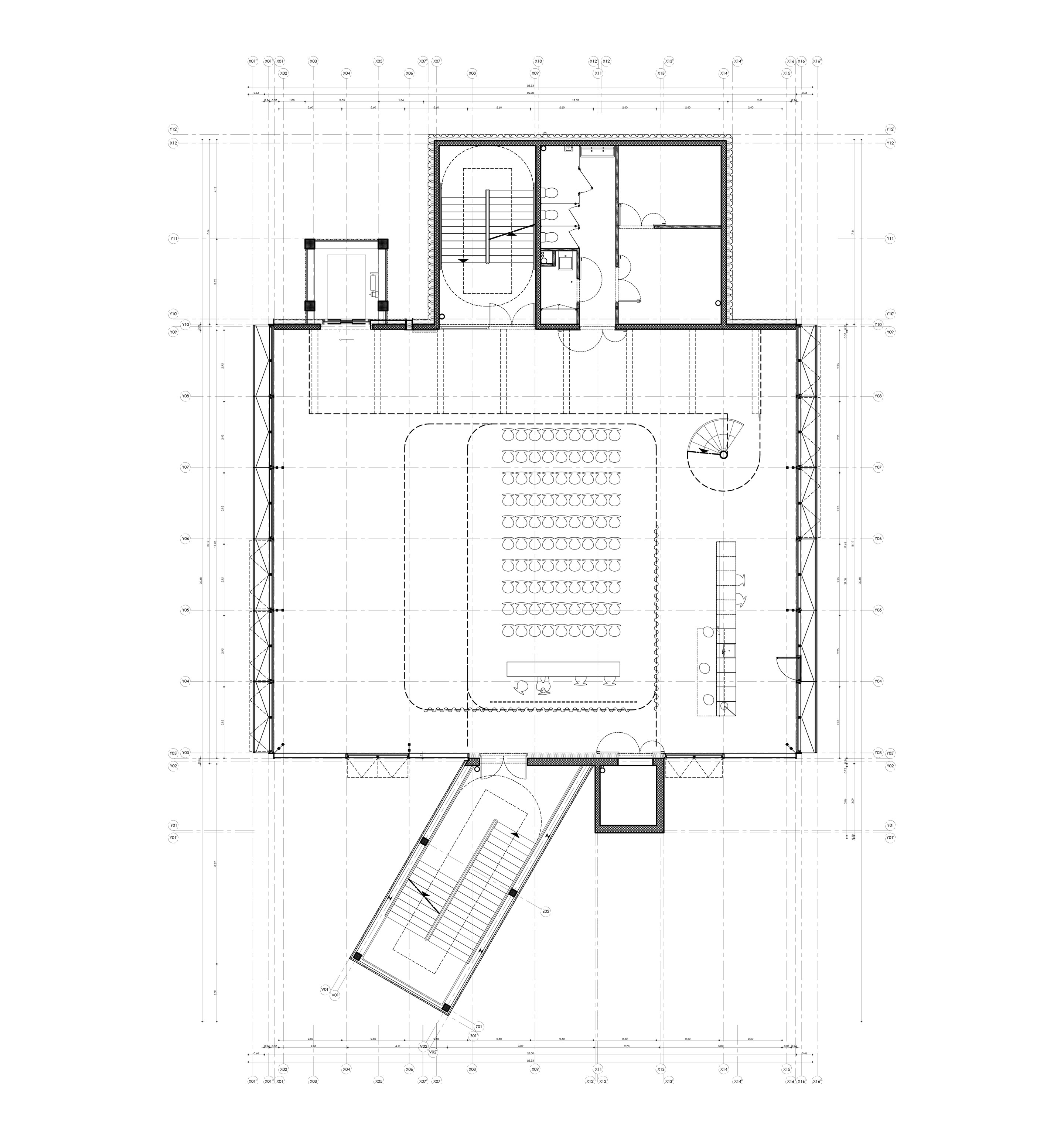 New Generation Research Center, Caen (Frankreich), 2013-2015; Grundriss der ersten Etage.