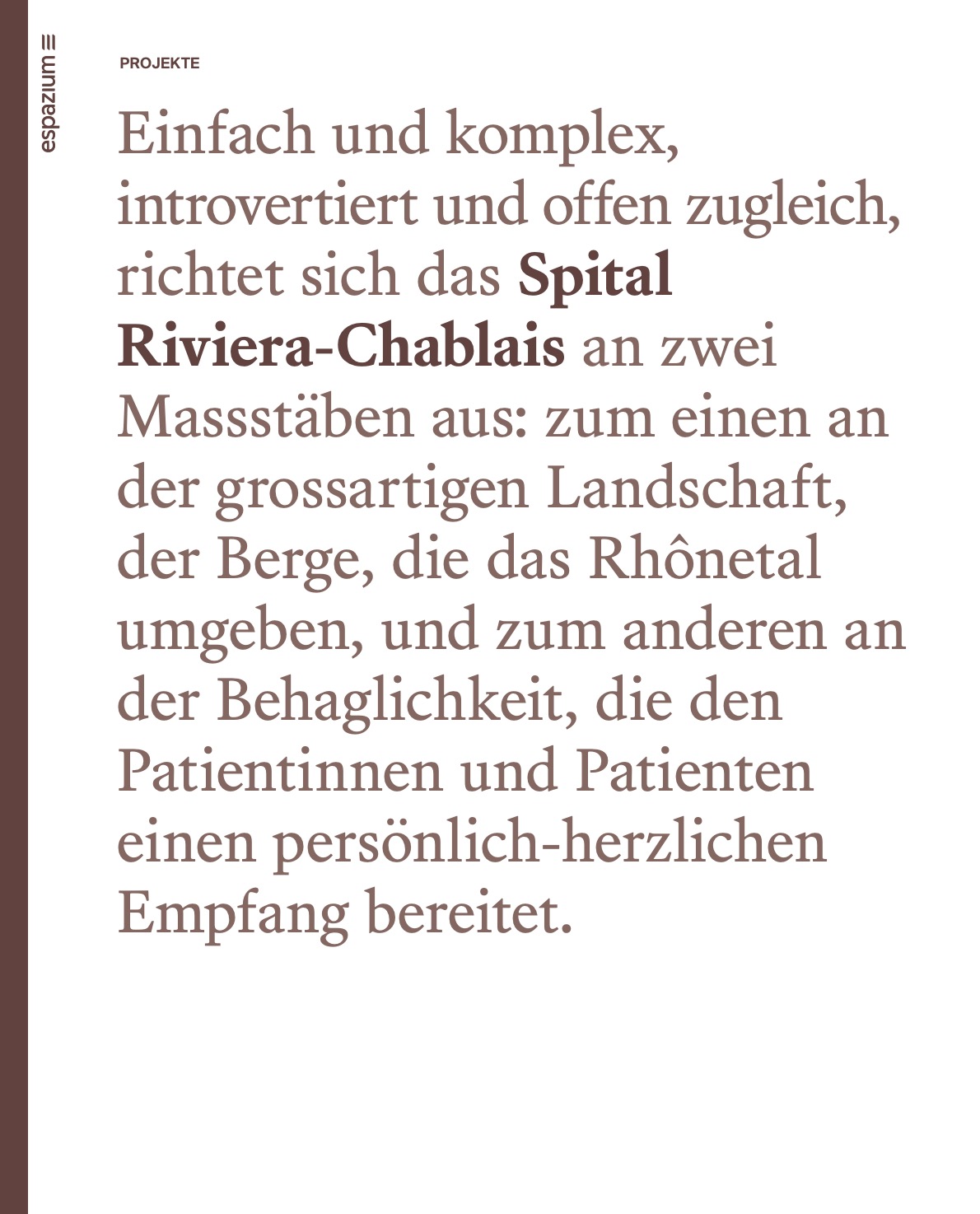 Projet II: Spital Riviera-Chablais