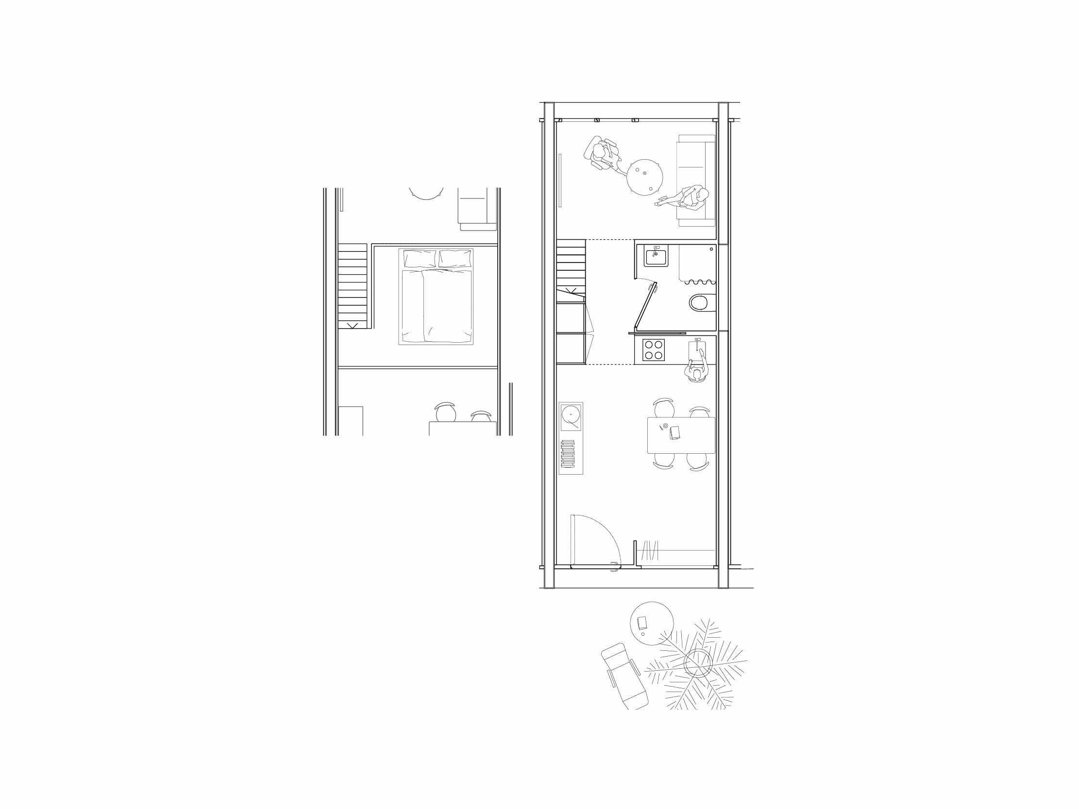 Extraits des plans types des quatre premiers projets lauréats du concours Seevorstadt 131, Bienne 2018. 2ème prix : Freiraum Architekten