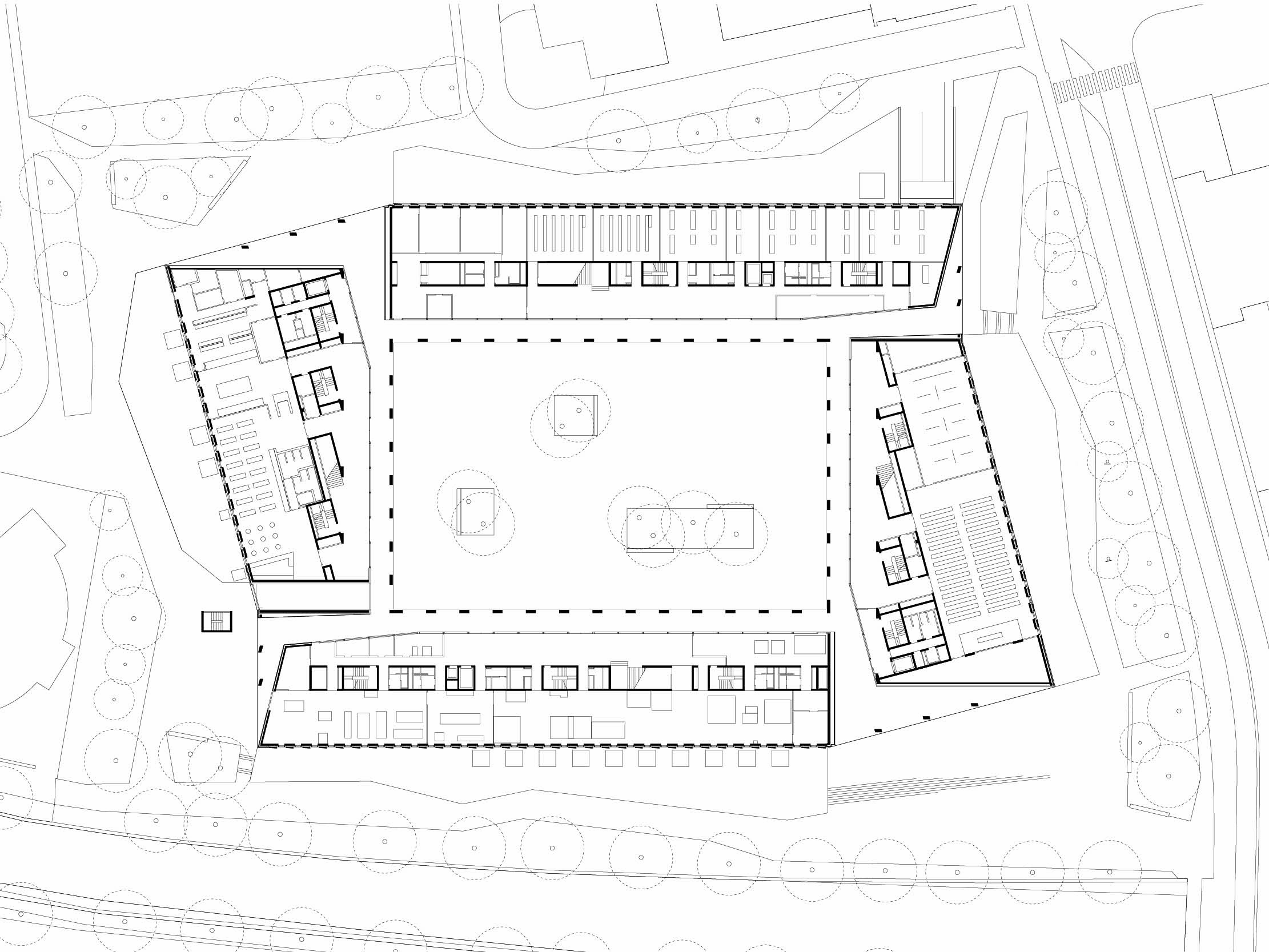 Pianta del livello 0 del Campus USI/SUPSI di Lugano-Viganello