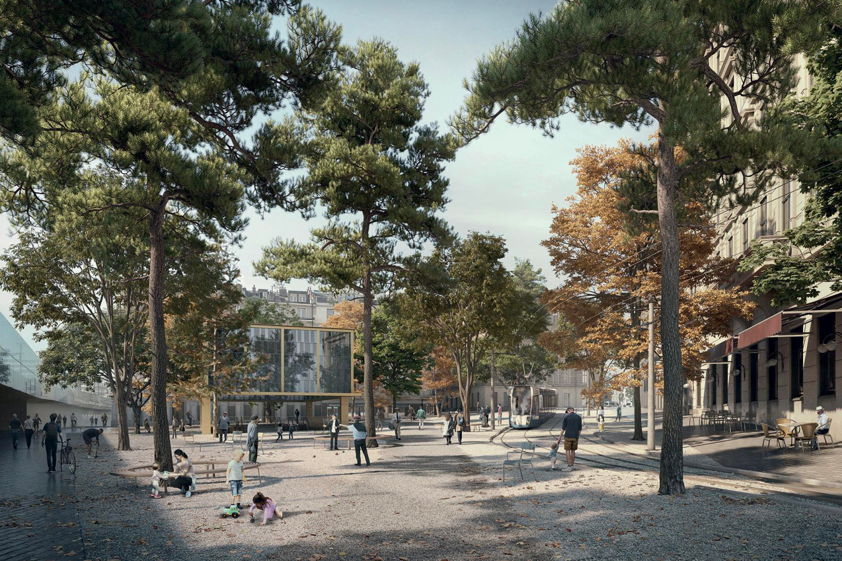 Projet lauréat du concours d'architecture qui requalifie l'arrière de la gare et sur lequel le plan de quartier et basé.