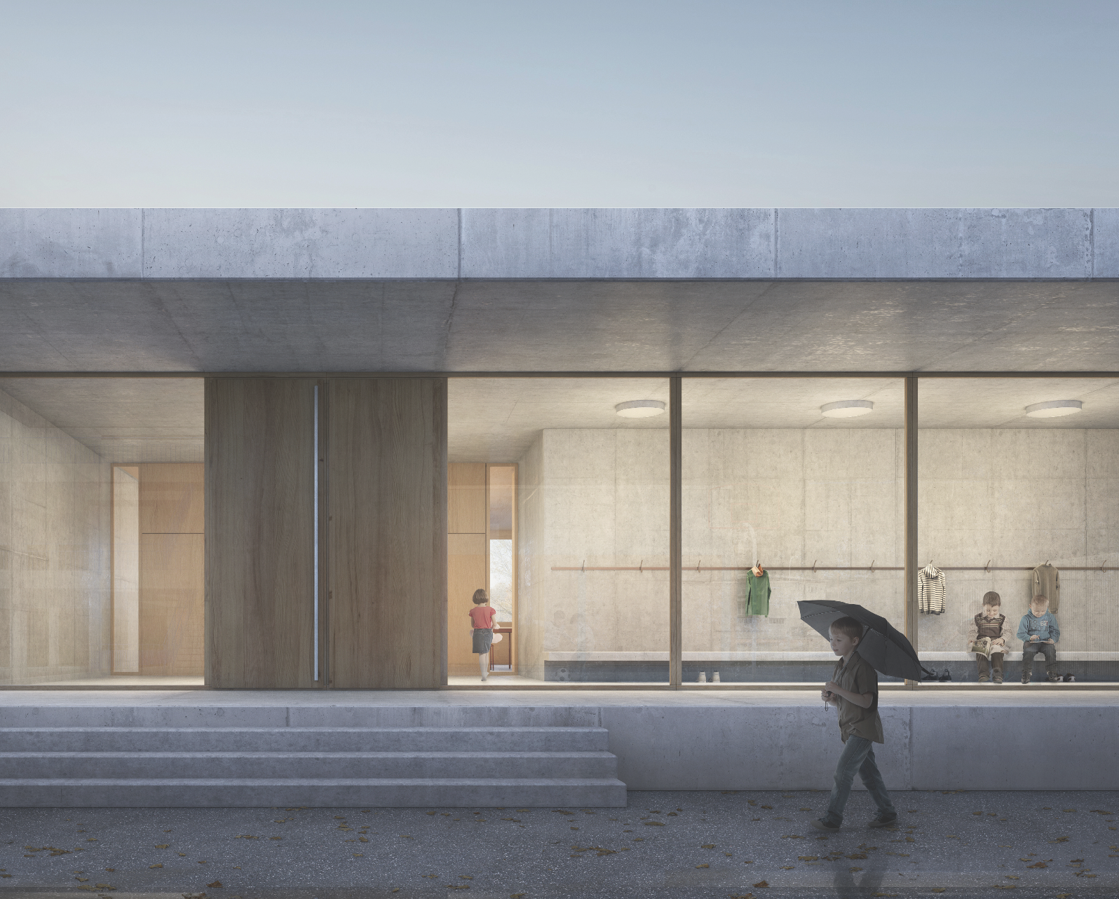 Inches Geleta Architetti, progetto per l'ampliamento del Centro scolastico, Melano, 2018, 1° premio
