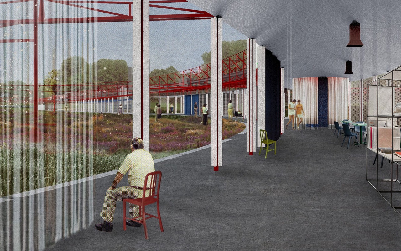 Il progetto di Camilla Morandi, Atelier Geers: «Tra Due Griglie. Una Spina Civica tra Chiasso e Ponte Chiasso». «L'ex area doganale è ora coperta da un parco. All'interno del parco, un nuovo edificio collega i due Paesi, le due reti energetiche e informatiche, fino ad ora interrotte. L'edificio unisce svago, istruzione, tecnologia e agricoltura, creando una nuova tipologia - una spina civica – che integra Chiasso e Ponte Chiasso e i suoi abitanti».