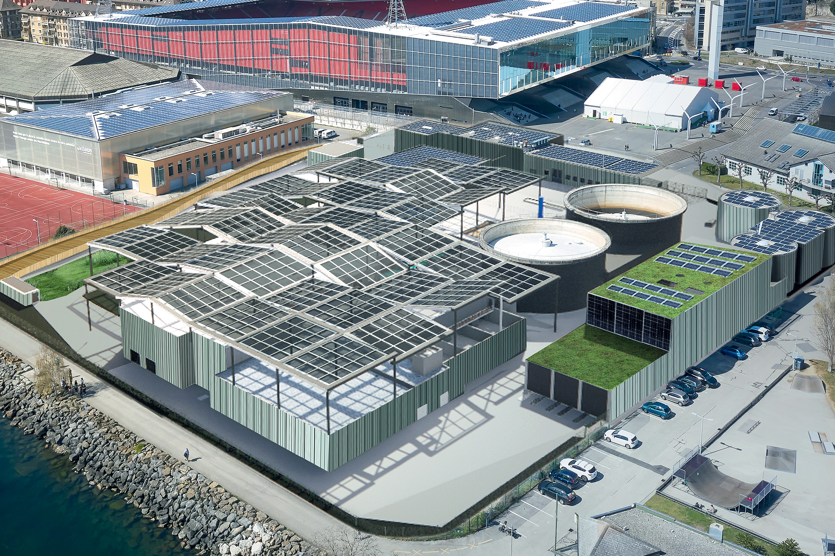 Visualisation des différents éléments de la rénovation de la station d’épuration de Neuchâtel