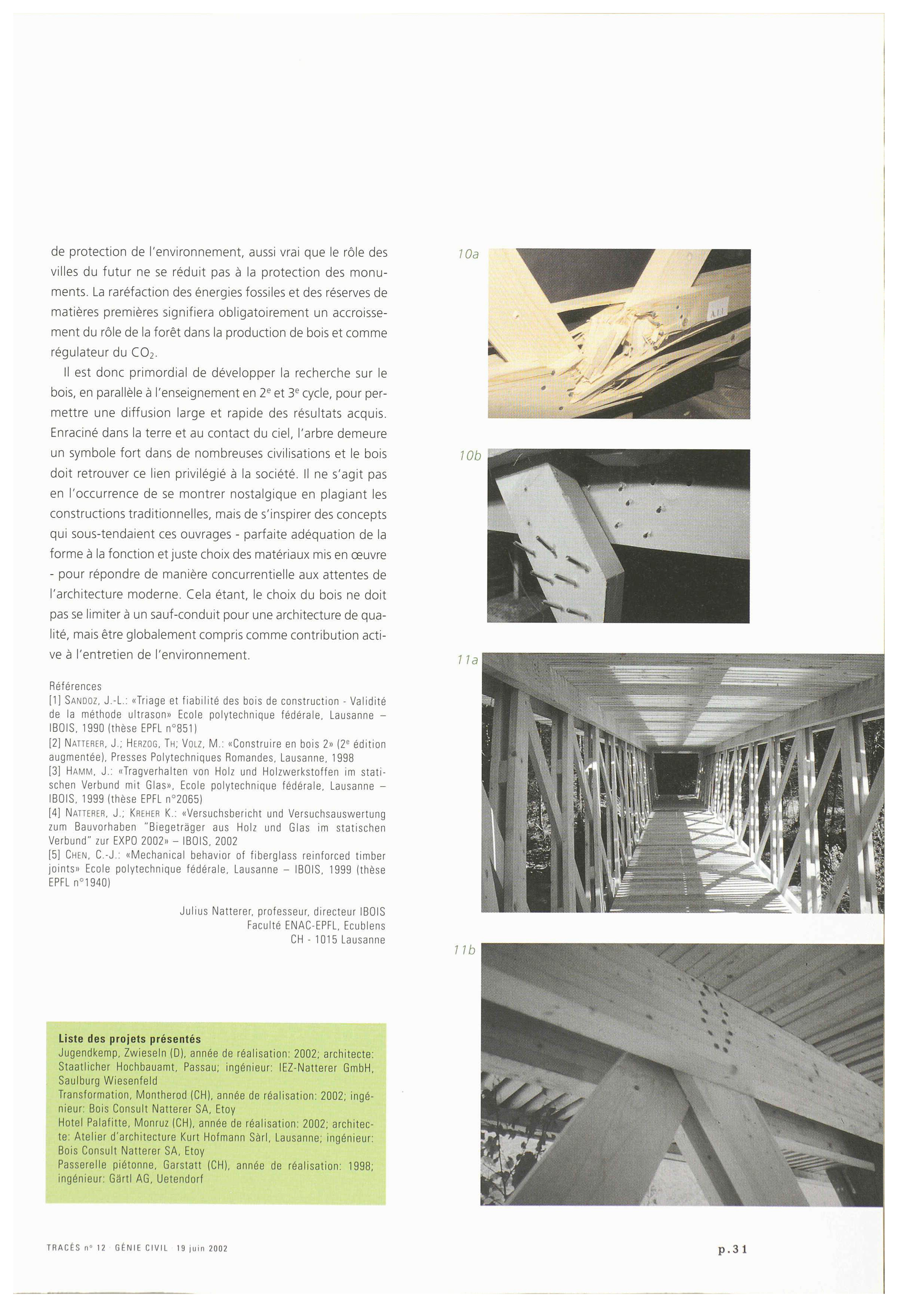 Article de Julius Natterer paru dans le Tracés 12/2002