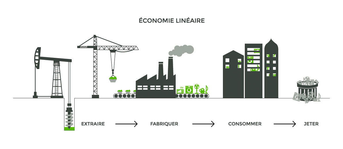 Schéma: l'économie linéaire