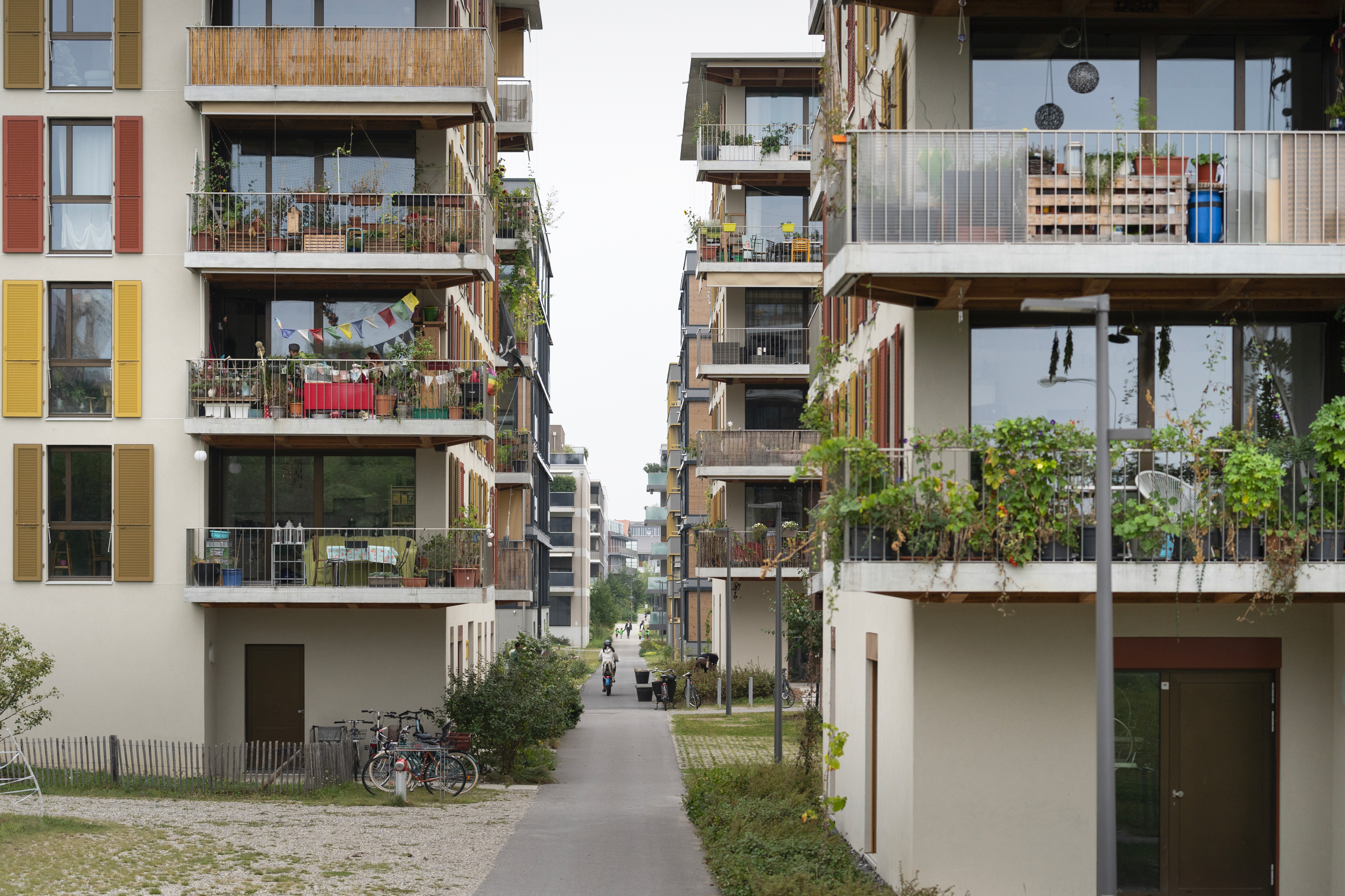 La population s'est engagée dans l'aménagement de l'écoquartier des Vergers au travers de processus participatifs. Des logements coopératifs et des offres publiques soutenues par la population contribuent à la vie du quartier.