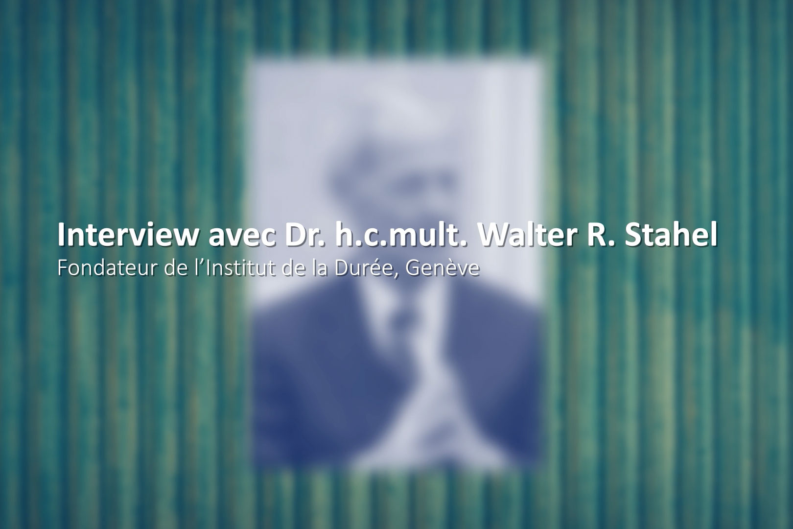 Intervista al Dr h.c. Walter R. Stahel